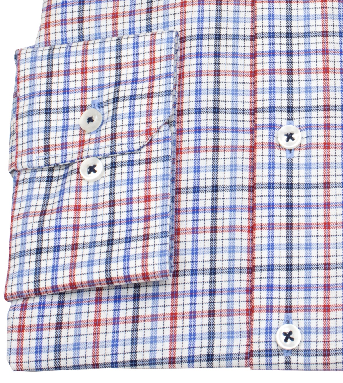 Eterna Hemd - Modern Fit - Button Down - kariert - rot / blau / weiß