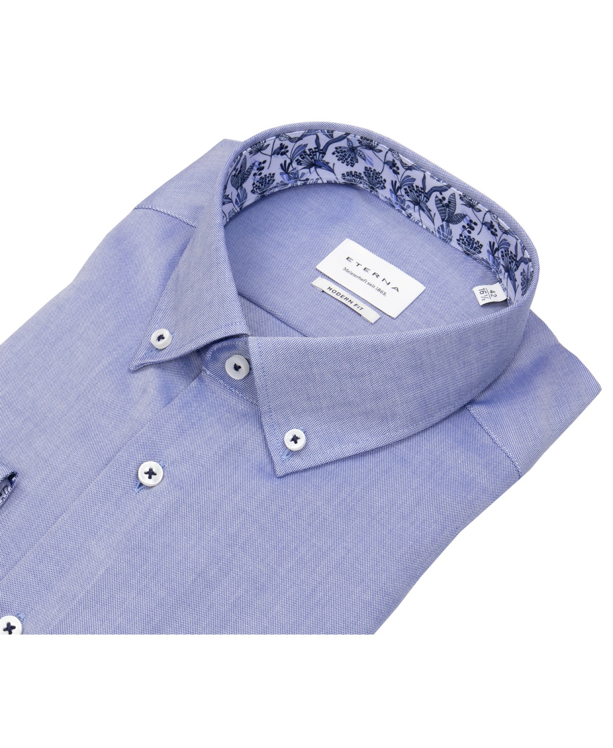 Eterna Hemd - Modern Fit - Button Down Kragen - Oxford - blau