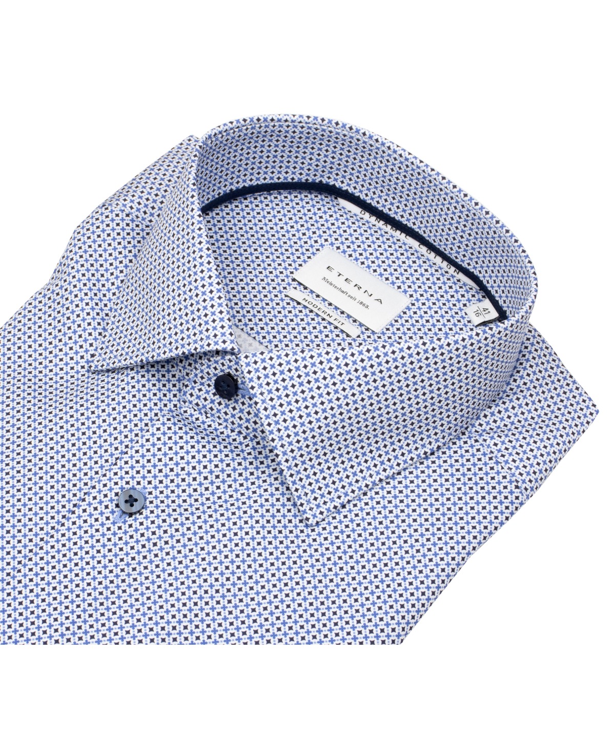 Eterna Hemd - Modern Fit - Dynamic Cotton - dunkelblau / blau / weiß