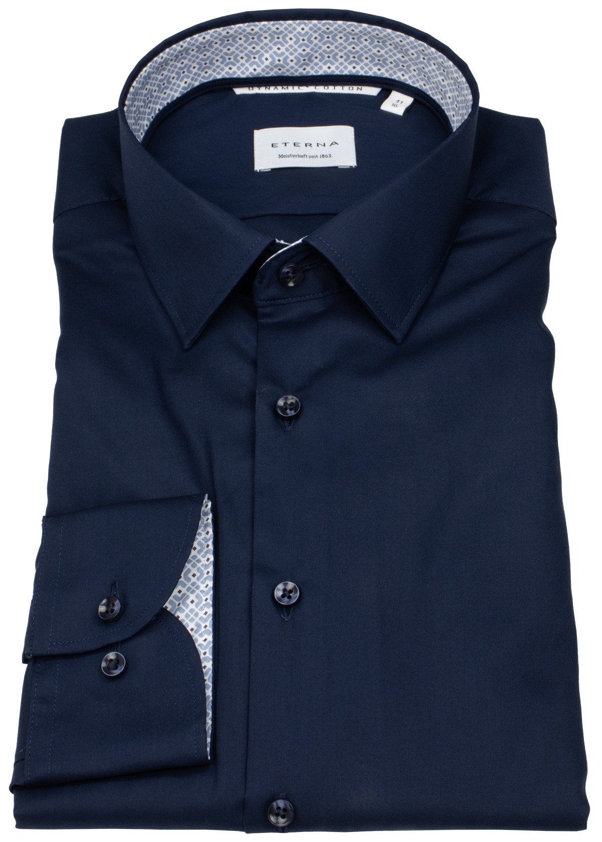 Eterna Hemd - Modern Fit - Dynamic Cotton - dunkelblau - extra langer 68cm Arm