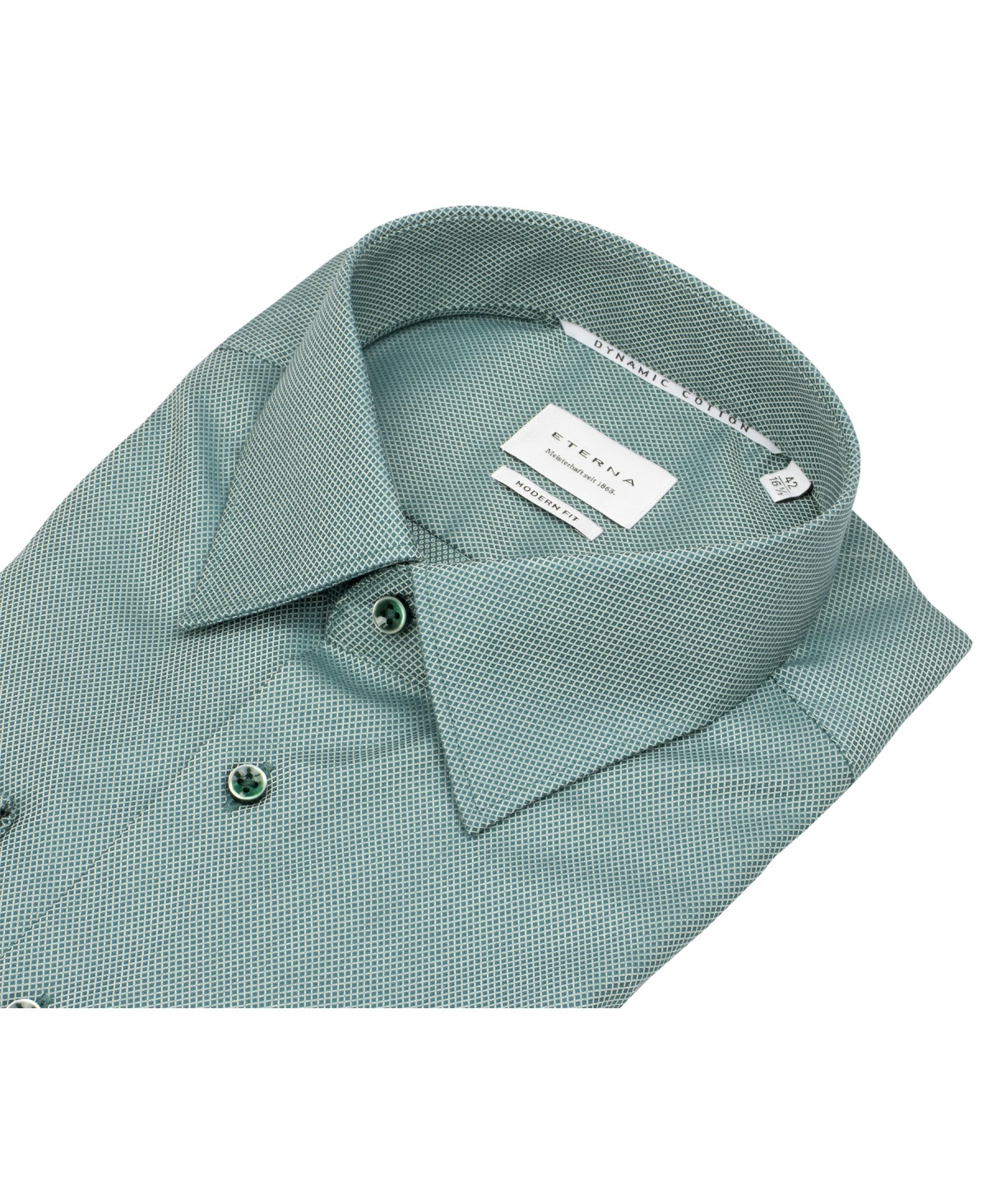 Eterna Hemd - Modern Fit - Dynamic Cotton - Struktur - grün