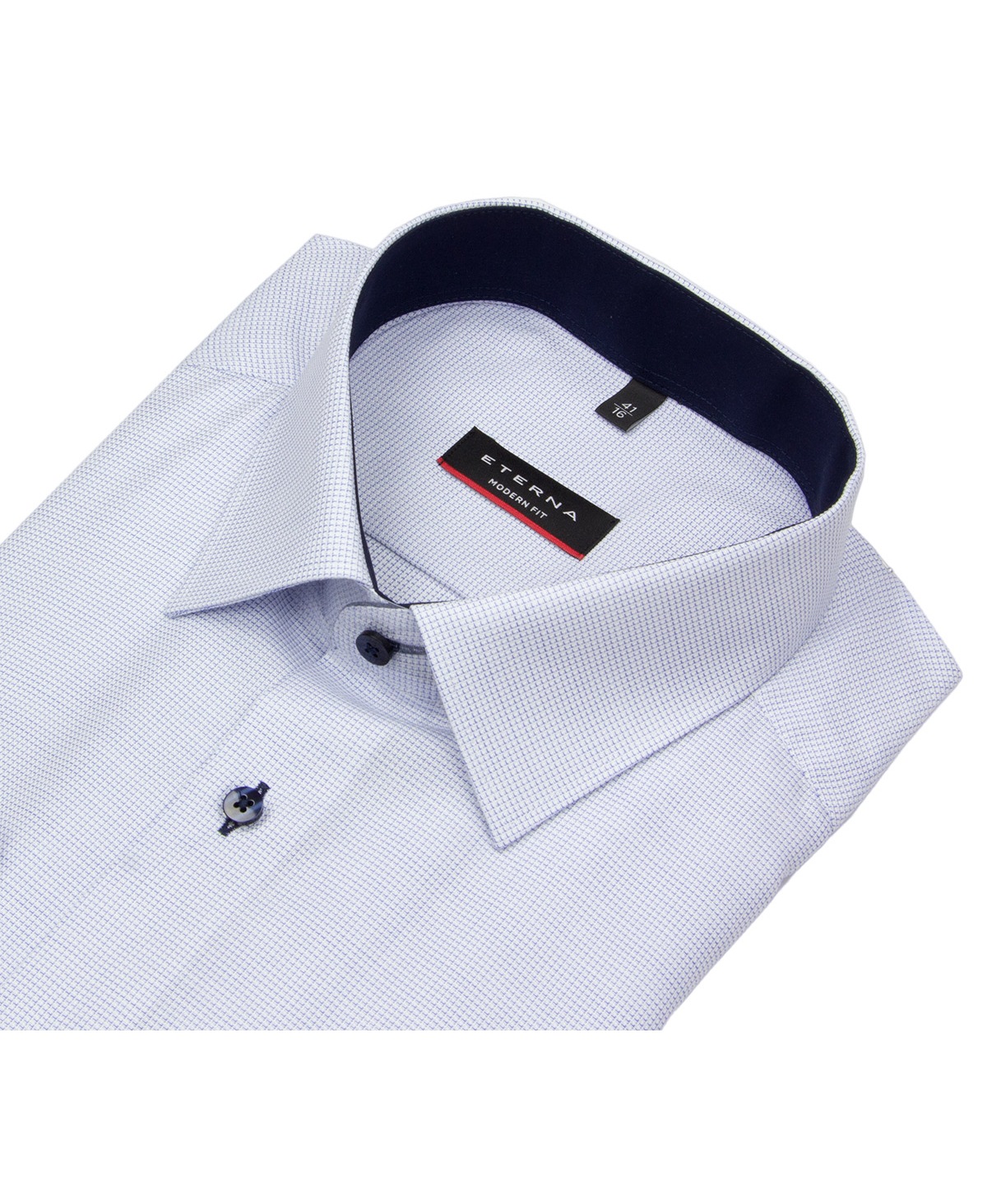 Eterna Hemd - Modern Fit - fein kariert - hellblau / weiß - 68cm Arm - ohne OVP