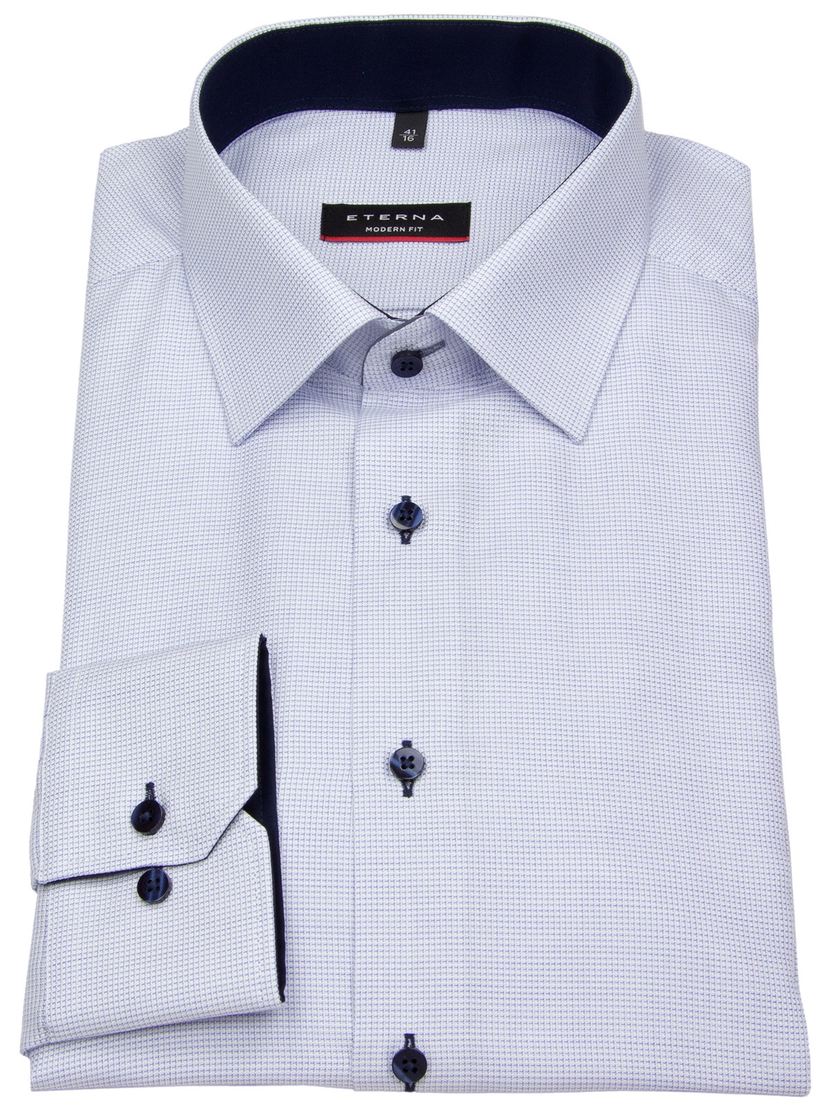 Eterna Hemd - Modern Fit - fein kariert - hellblau / weiß