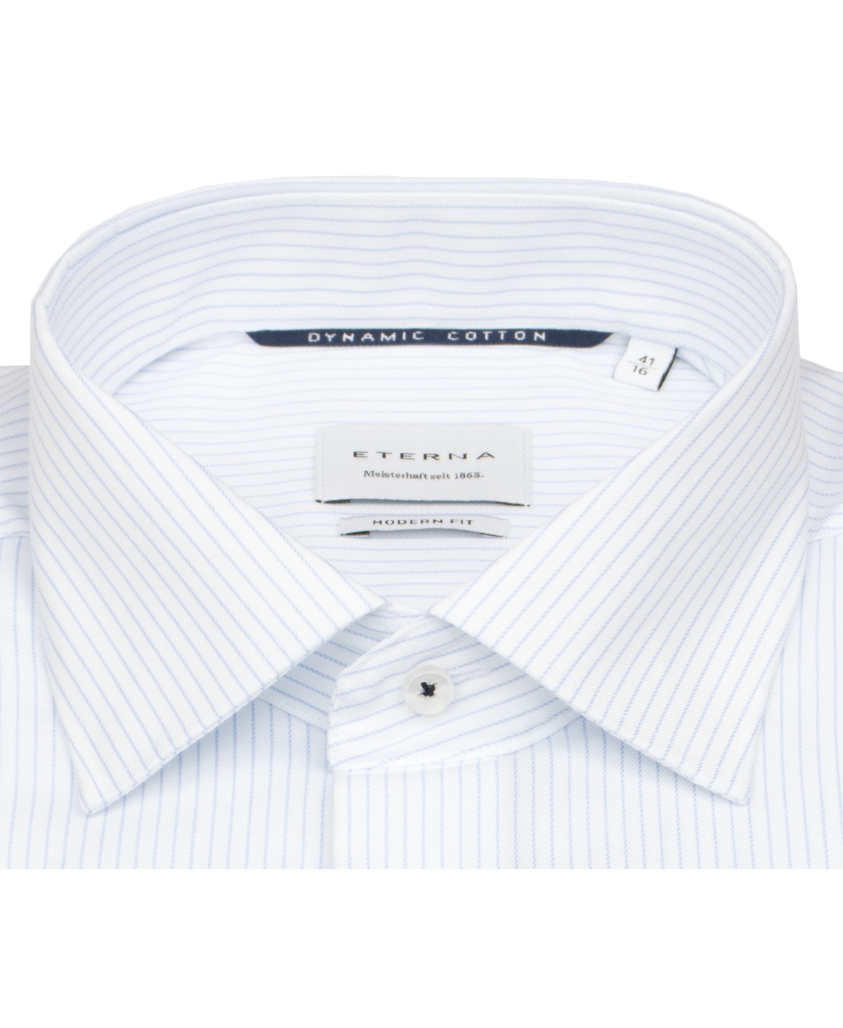 Eterna Hemd - Modern Fit - feine Streifen - hellblau / weiß - extra langer 68cm Arm