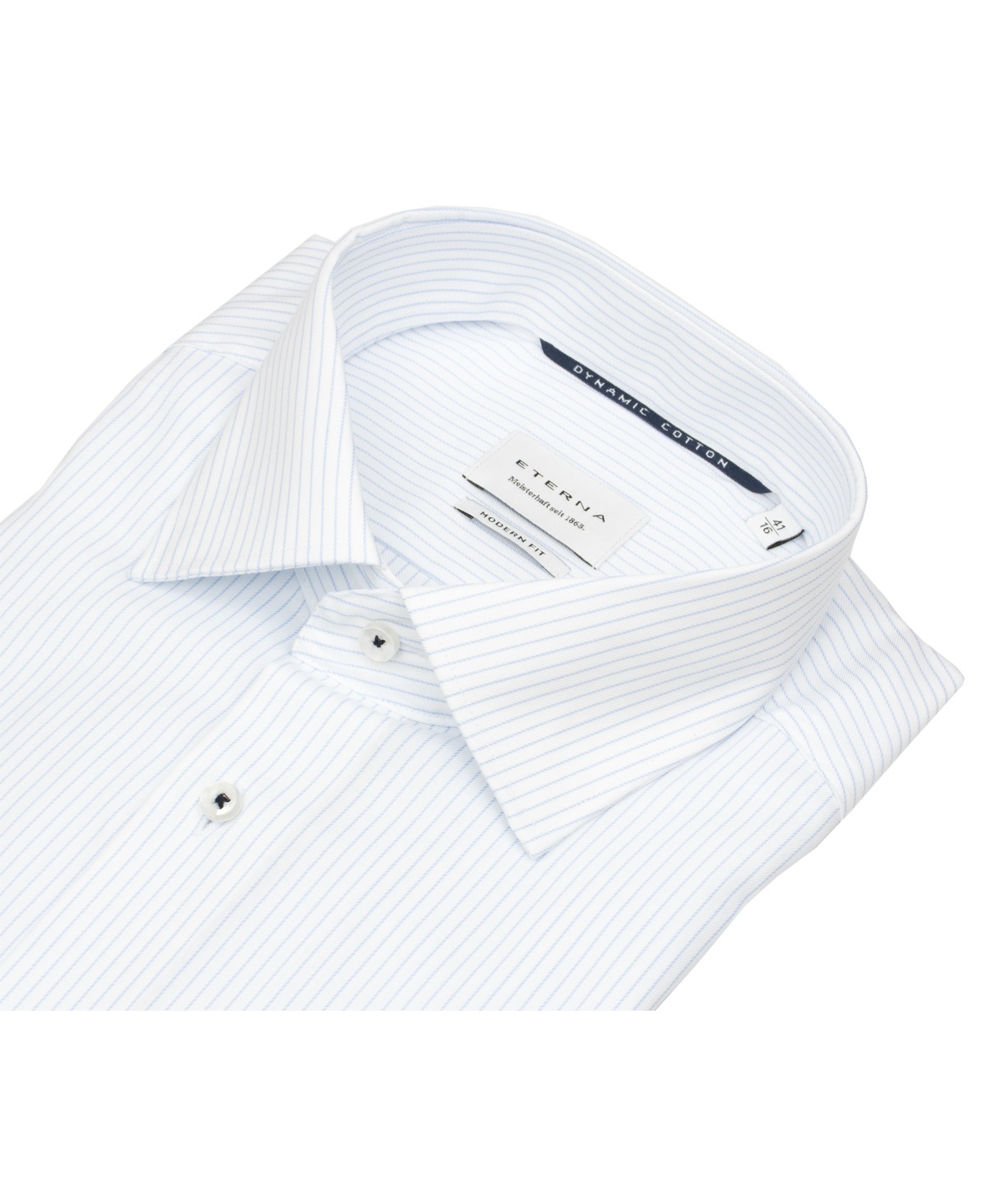 Eterna Hemd - Modern Fit - feine Streifen - hellblau / weiß - extra langer 68cm Arm