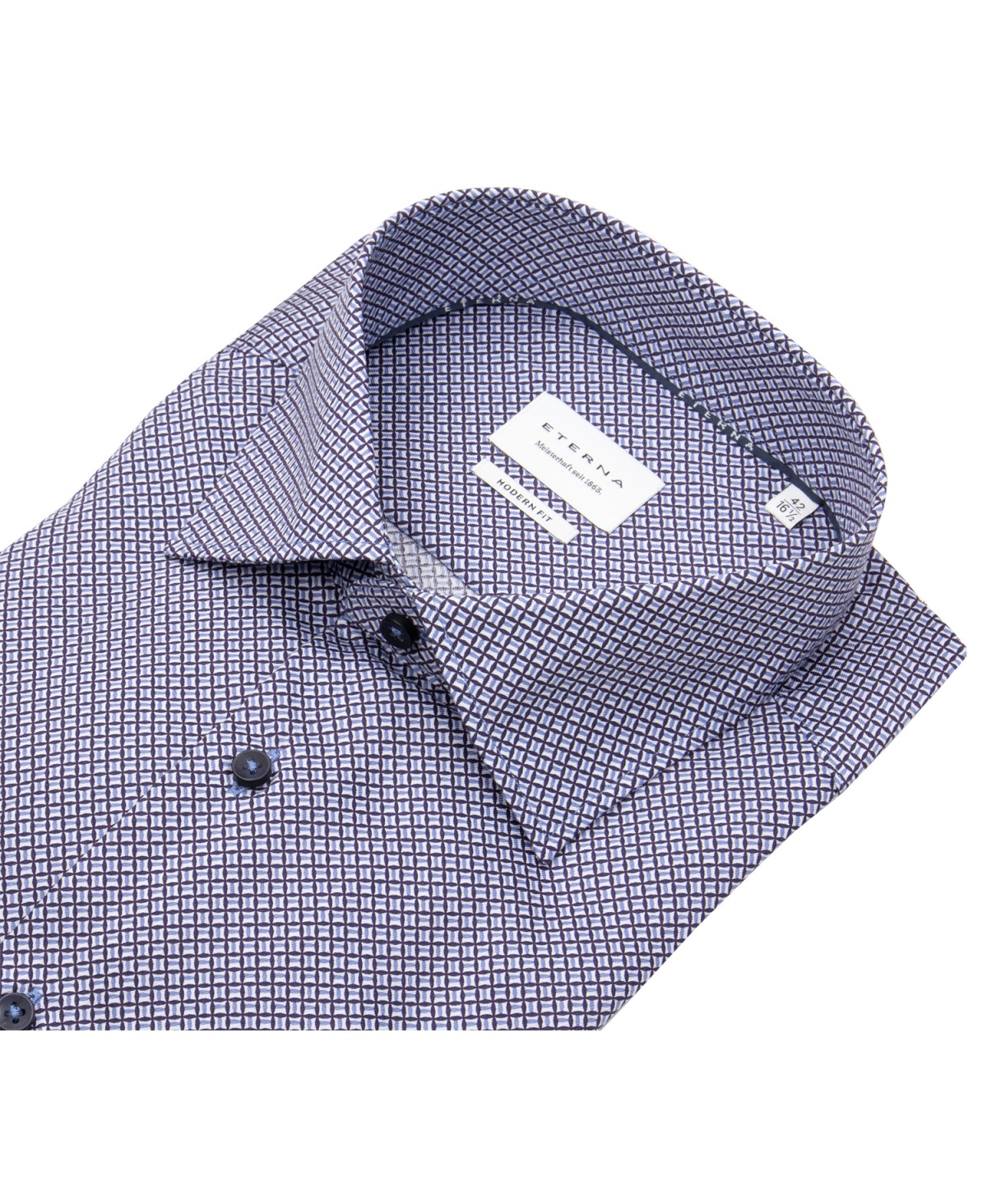 Eterna Hemd - Modern Fit - Kentkragen - dunkelblau / hellblau / weiß