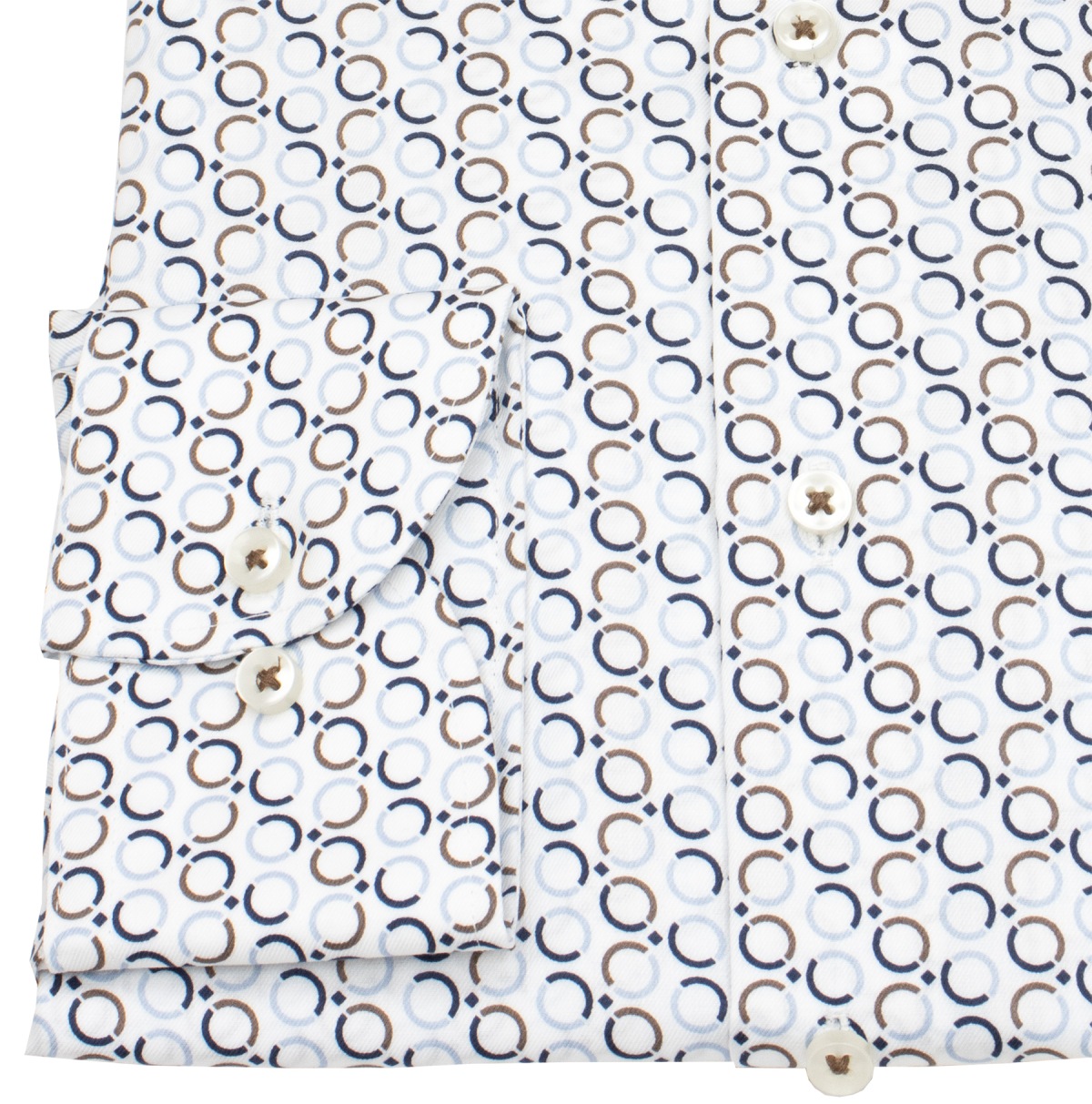 Eterna Hemd - Modern Fit - Kentkragen - Kreise - blau / beige