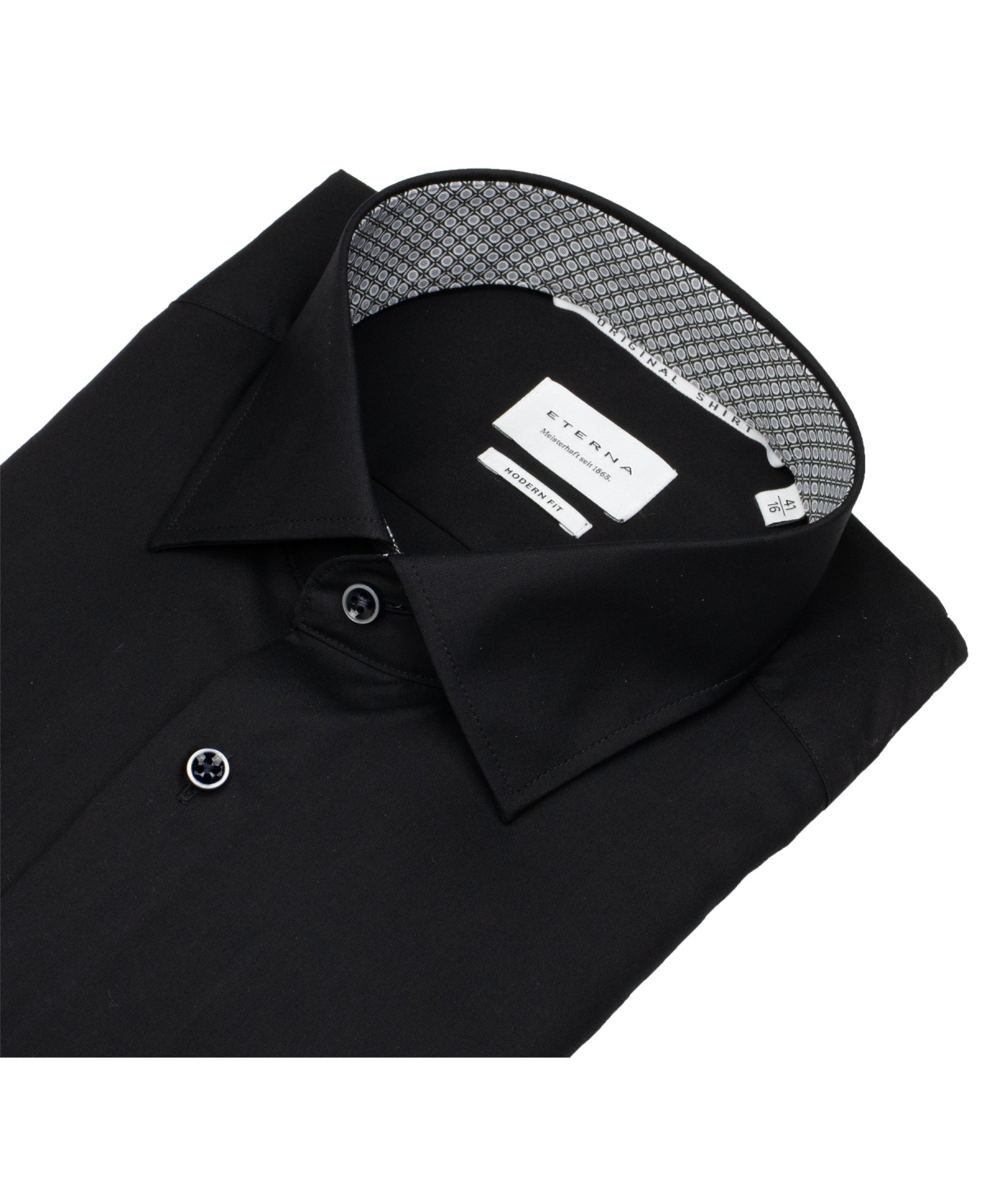 Eterna Hemd - Modern Fit - Kentkragen - schwarz - extra langer 68cm Arm - ohne OVP