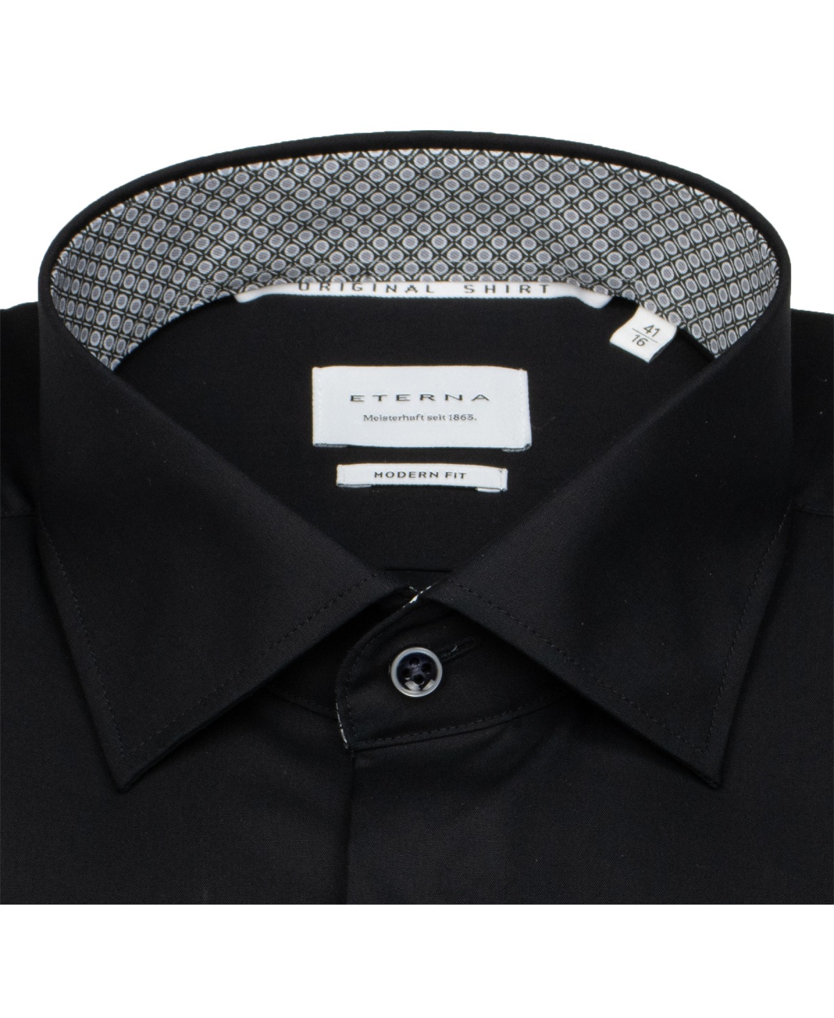 Eterna Hemd - Modern Fit - Kentkragen - schwarz - extra langer 68cm Arm - ohne OVP