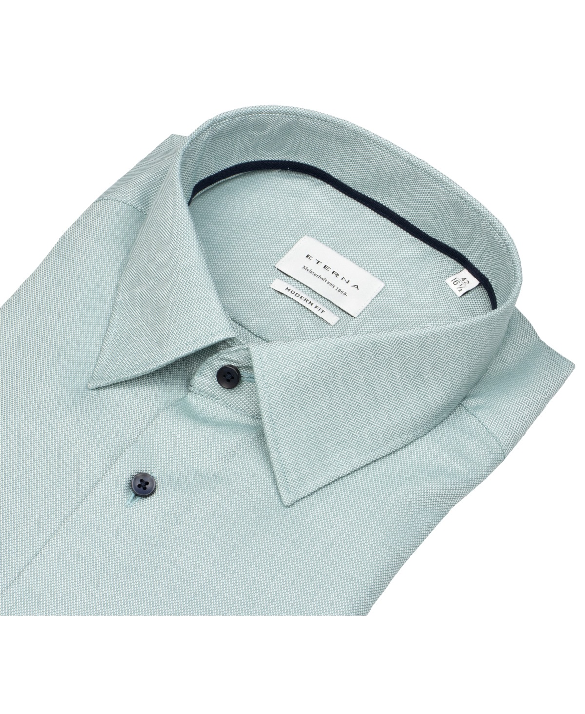 Eterna Hemd - Modern Fit - Kentkragen - Struktur - Kontrastknöpfe - grün