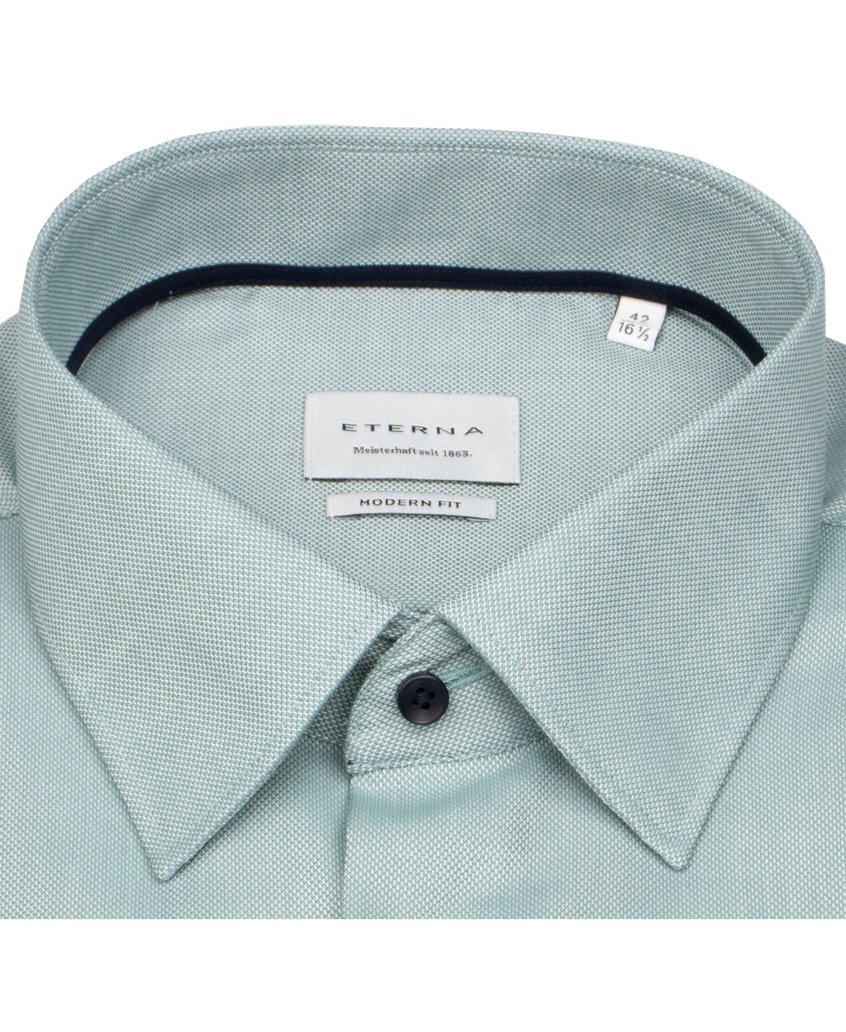 Eterna Hemd - Modern Fit - Kentkragen - Struktur - Kontrastknöpfe - grün