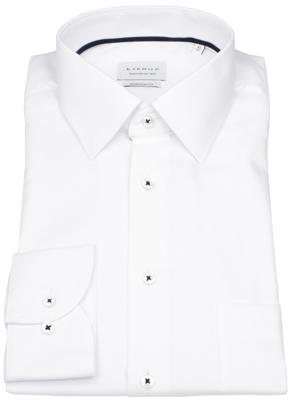 Eterna Hemd - Modern Fit - Kentkragen - Struktur - weiß