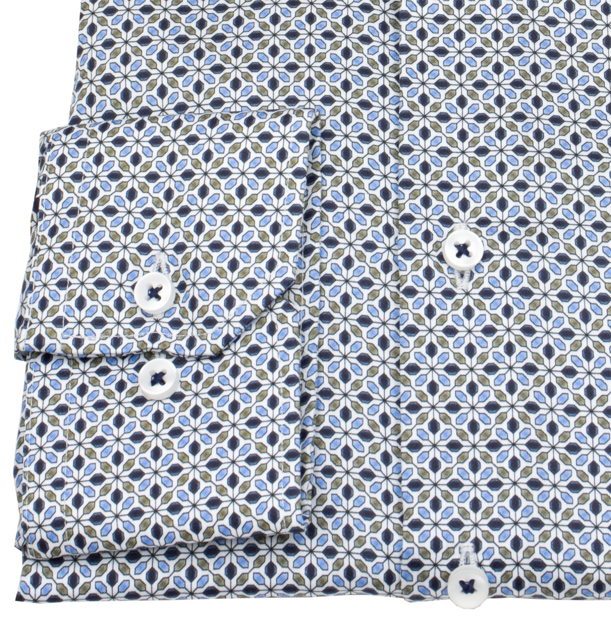 Eterna Hemd - Modern Fit - Print - dunkelblau / hellblau / olivgrün - ohne OVP