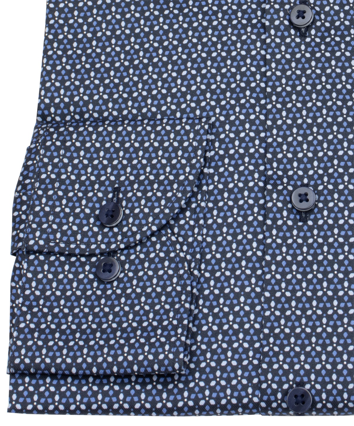 Eterna Hemd - Modern Fit - Print - dunkelblau / hellblau / weiß