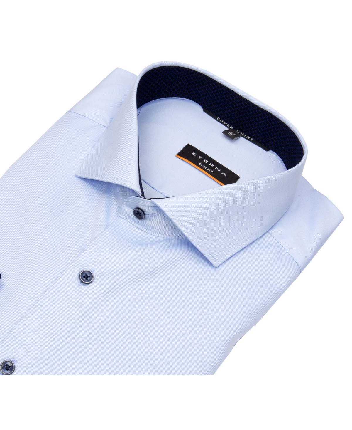 Eterna Hemd - Slim Fit - Cover Shirt - Kontrastknöpfe - hellblau