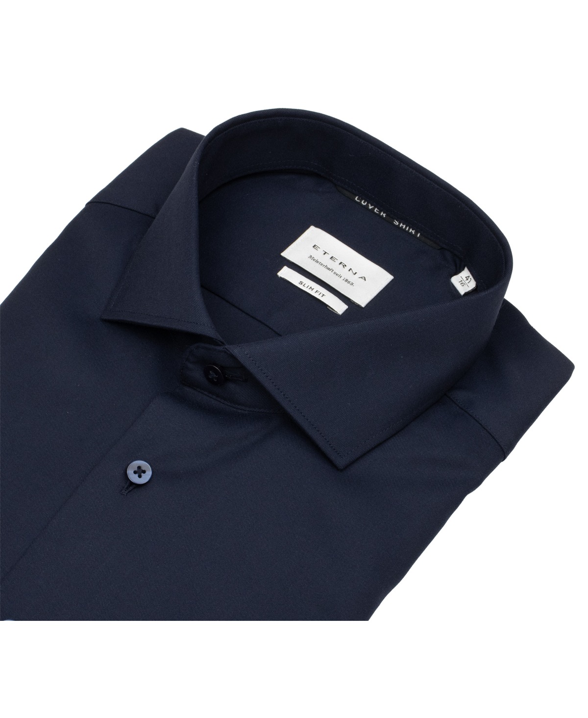 Eterna Hemd - Slim Fit - Haikragen - Cover Shirt - extra blickdicht - dunkelblau