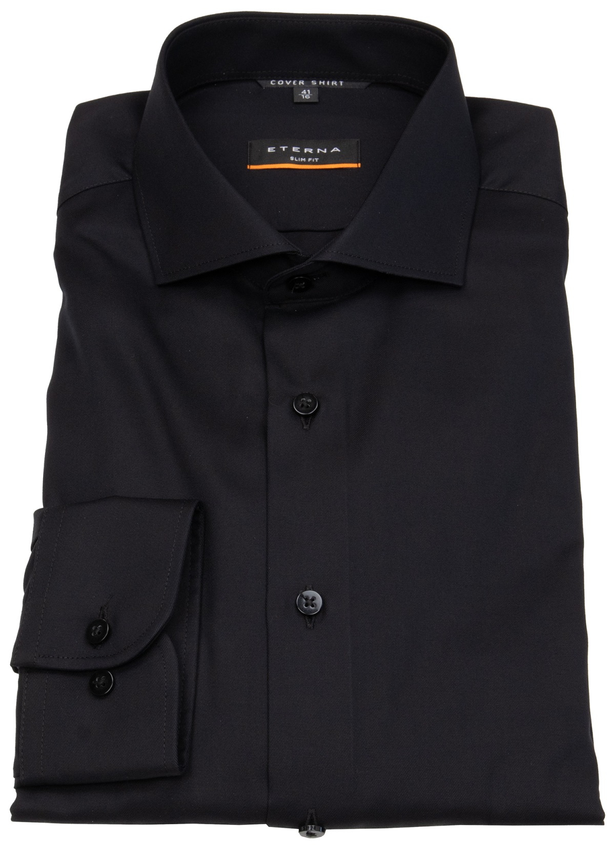 Eterna Hemd - Slim Fit - Haikragen - Cover Shirt - extra blickdicht - schwarz - ohne OVP