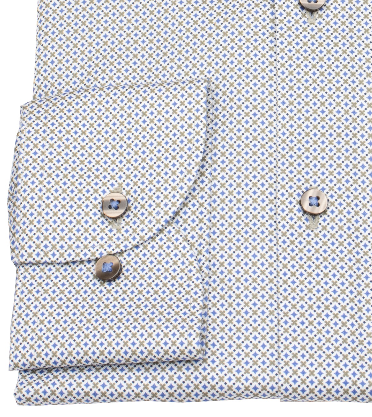 Eterna Hemd - Slim Fit - Kentkragen - Dynamic Cotton - blau / beige / weiß