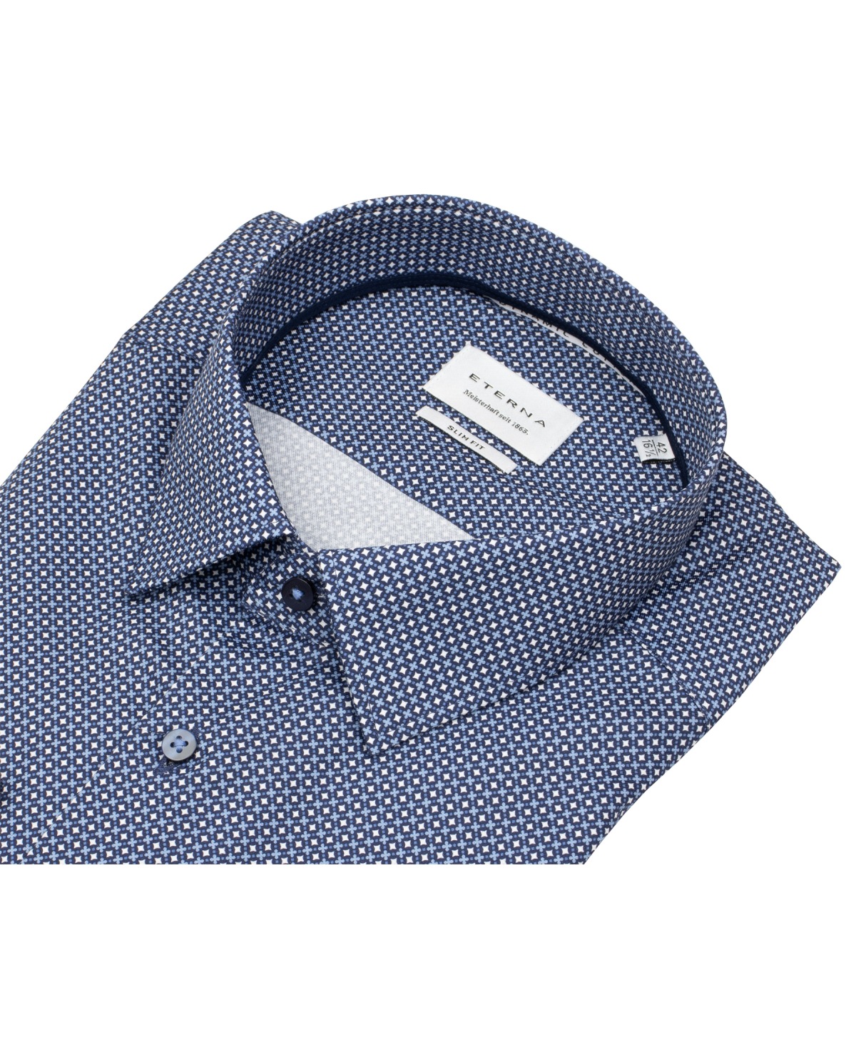 Eterna Hemd - Slim Fit - Kentkragen - Dynamic Cotton - dunkelblau / hellblau / weiß