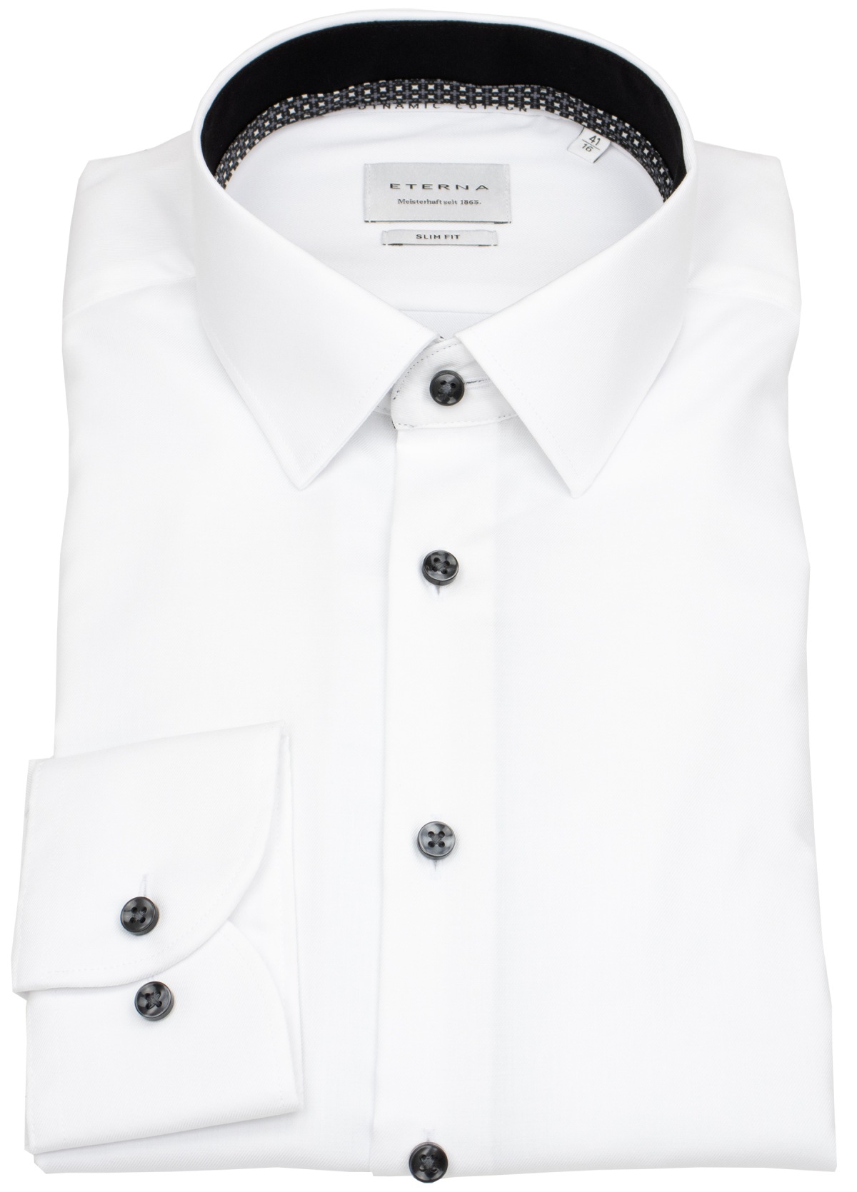 Eterna Shirt - Slim Fit - Kent Collar - Dynamic Cotton - Contrast Buttons - White
