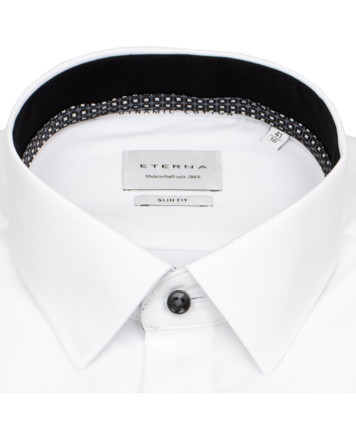 Eterna Shirt - Slim Fit - Kent Collar - Dynamic Cotton - Contrast Buttons - White