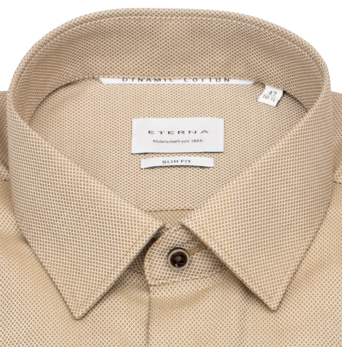 Eterna Hemd - Slim Fit - Kentkragen - Dynamic Cotton - Struktur - hellbraun
