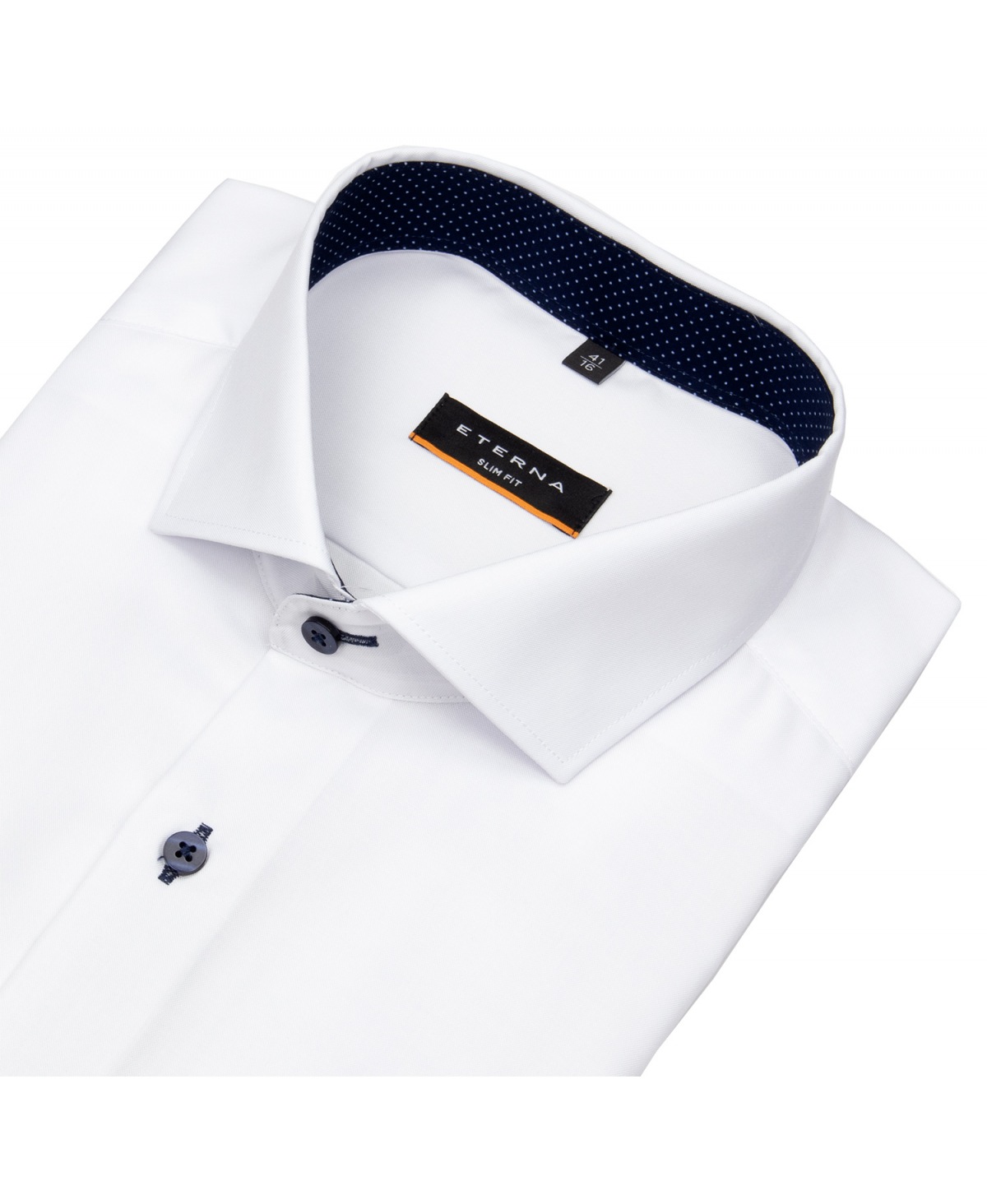 Eterna Hemd - Slim Fit - Oxford - Kontrastköpfe - weiß