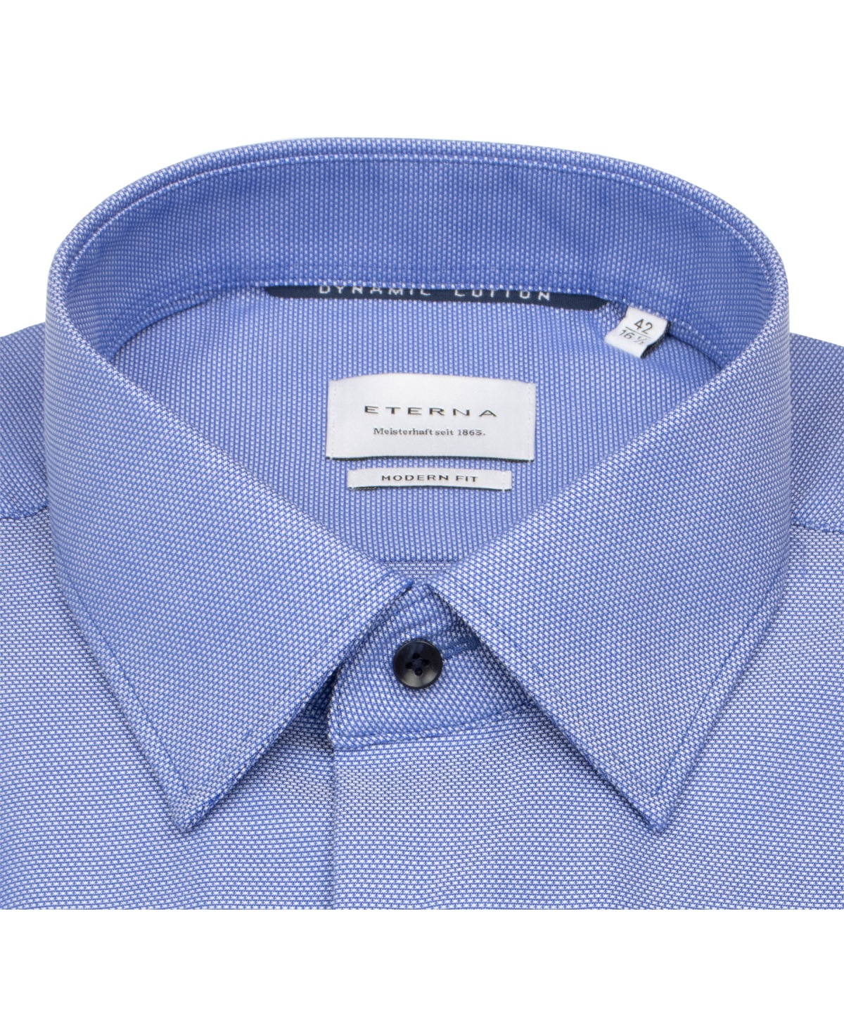 Eterna Kurzarmhemd - Modern Fit - Dynamic Cotton - Struktur - blau