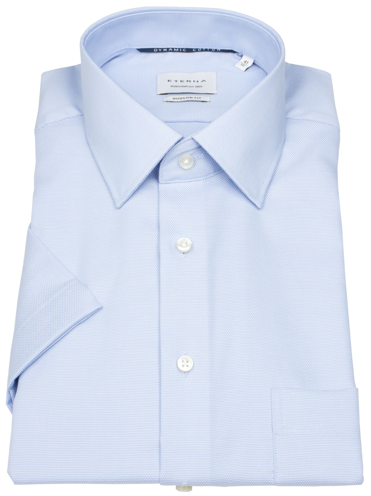 Eterna Kurzarmhemd - Modern Fit - Dynamic Cotton - Struktur - hellblau