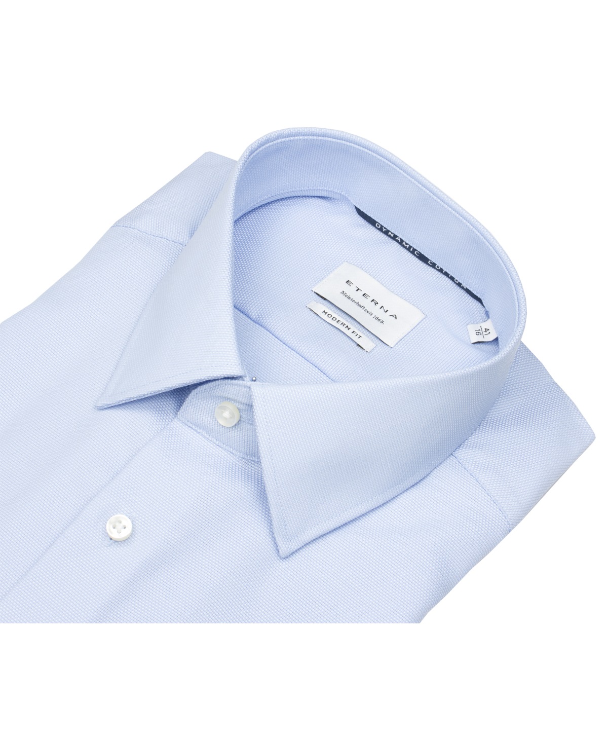 Eterna Kurzarmhemd - Modern Fit - Dynamic Cotton - Struktur - hellblau