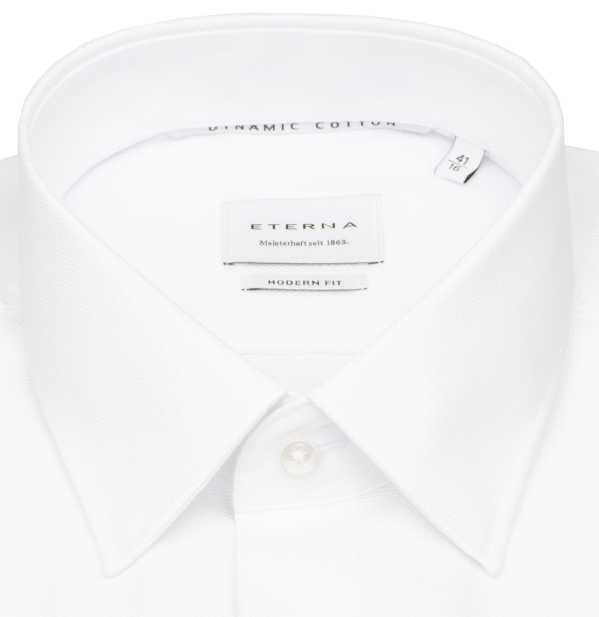Eterna Kurzarmhemd - Modern Fit - Dynamic Cotton - Struktur - weiß