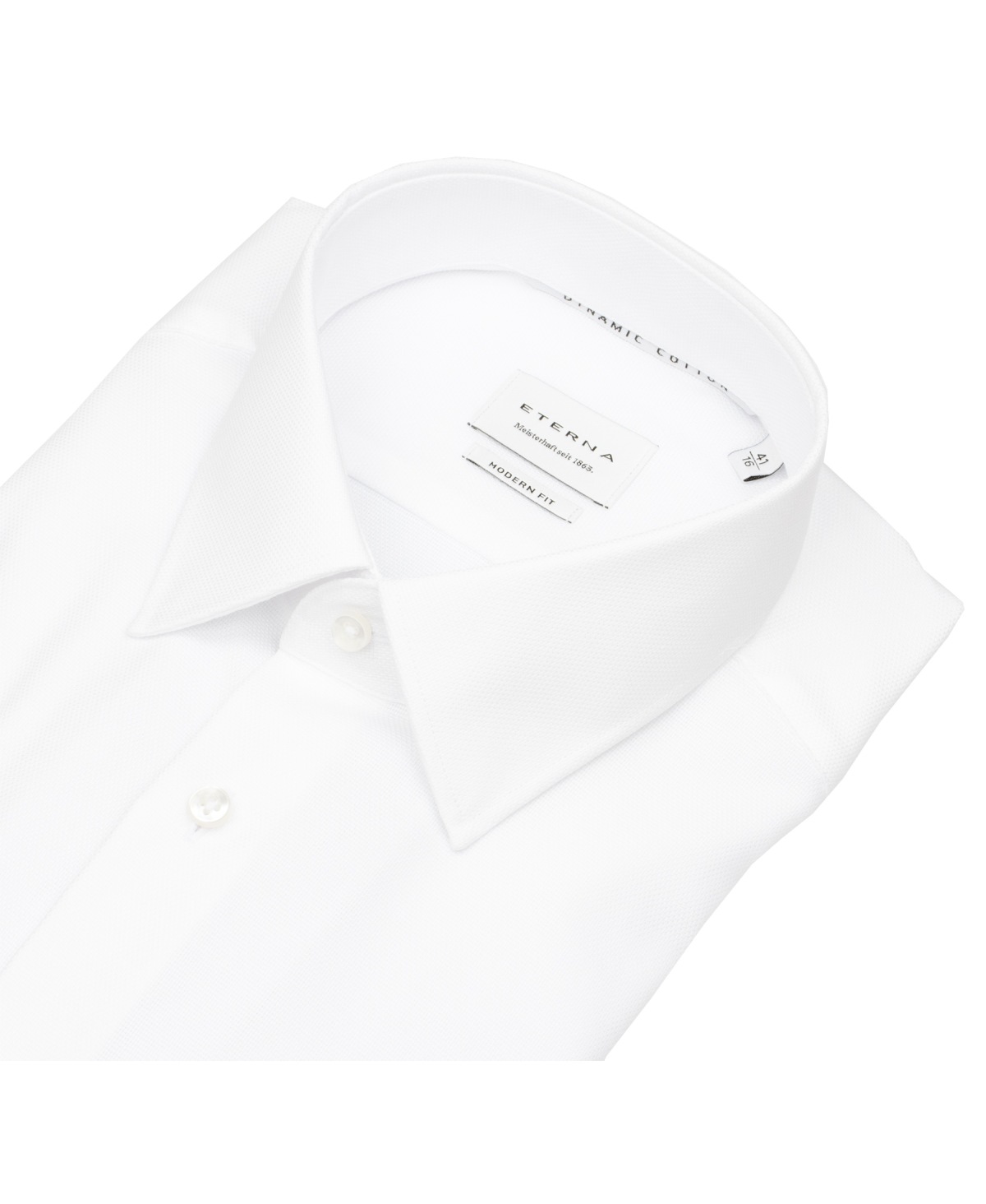 Eterna Kurzarmhemd - Modern Fit - Dynamic Cotton - Struktur - weiß