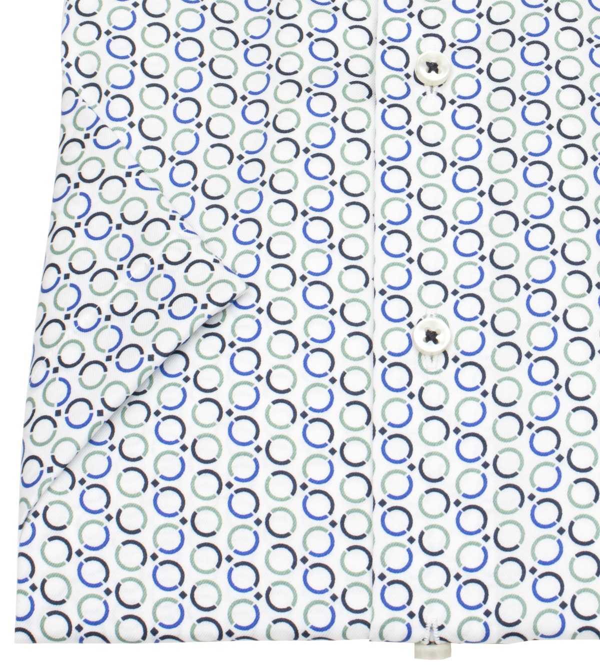 Eterna Kurzarmhemd - Modern Fit - Kentkragen - Kreise - blau / grün
