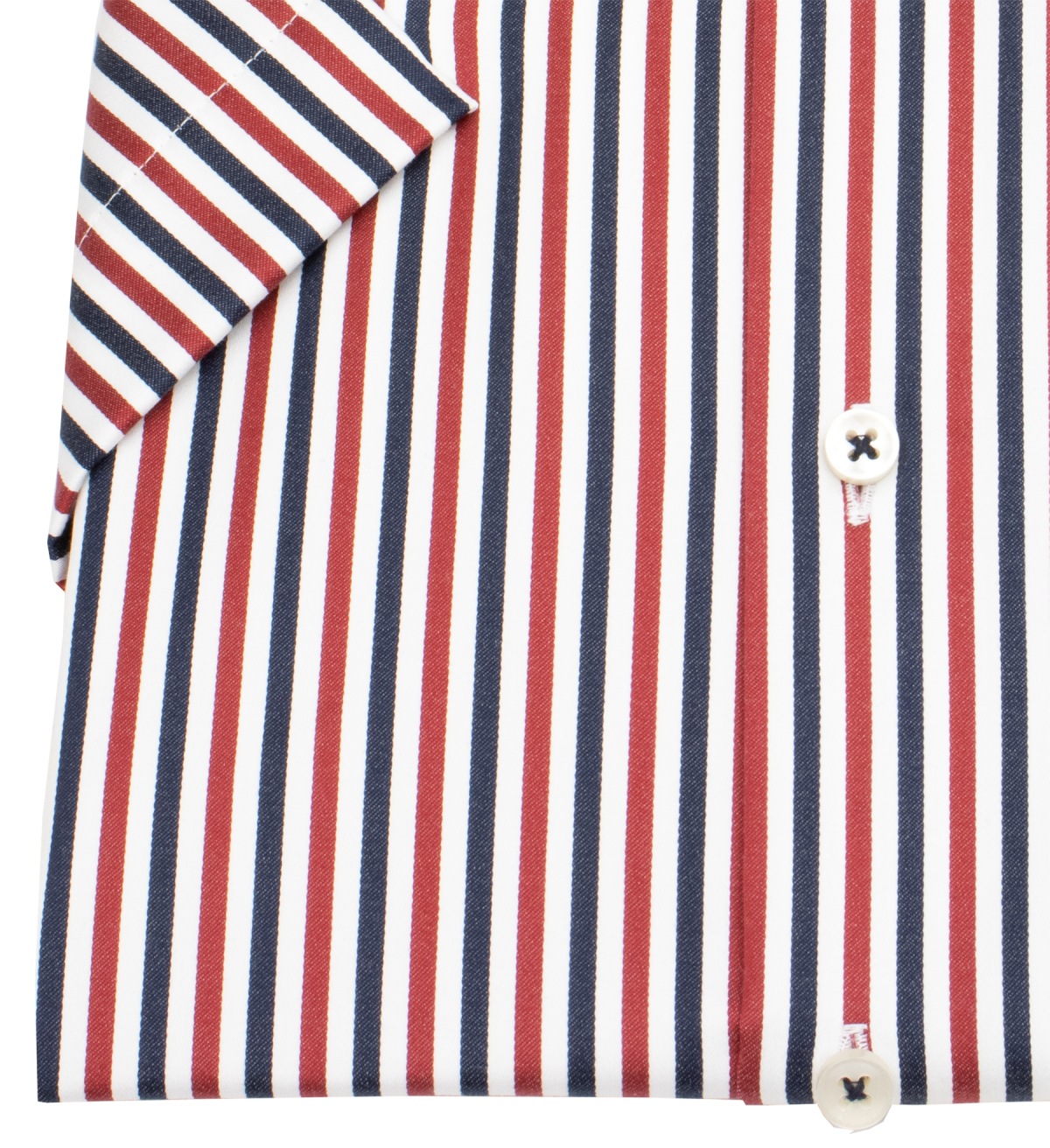 Eterna Kurzarmhemd - Modern Fit - Kentkragen - Streifen - blau / rot / weiß