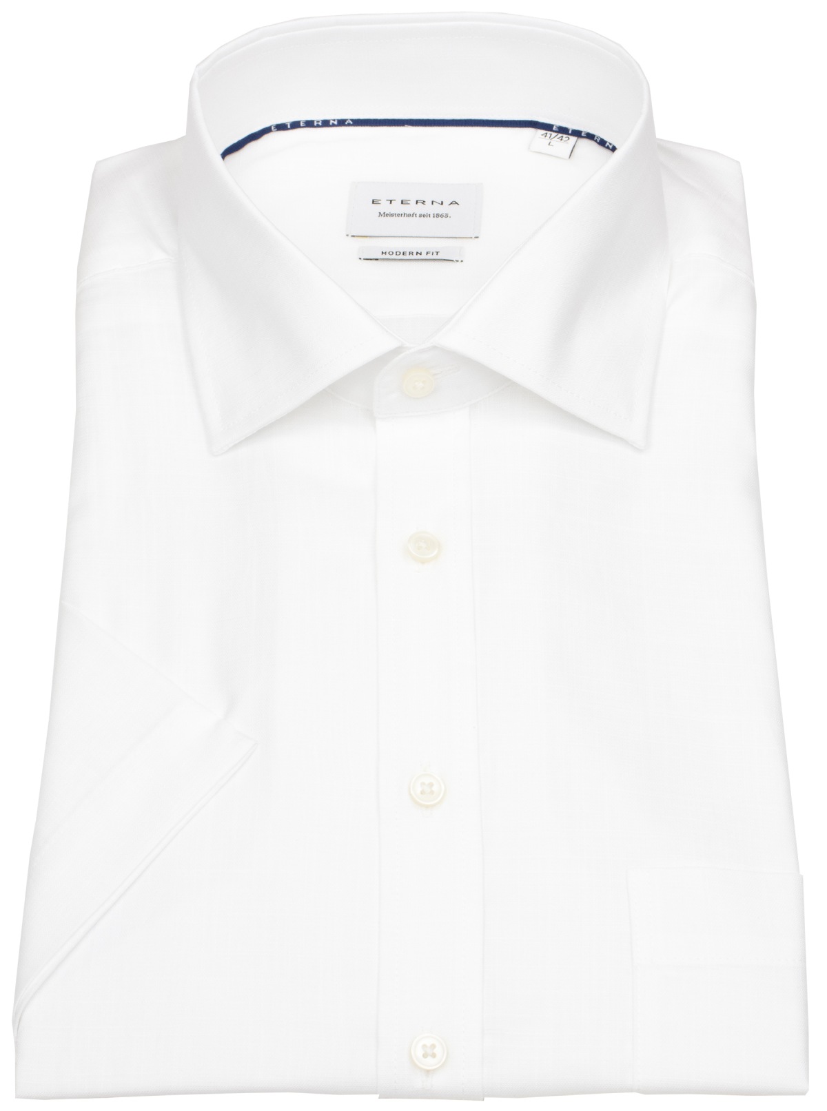 Eterna Kurzarmhemd - Modern Fit - mit Lyocell - weiß