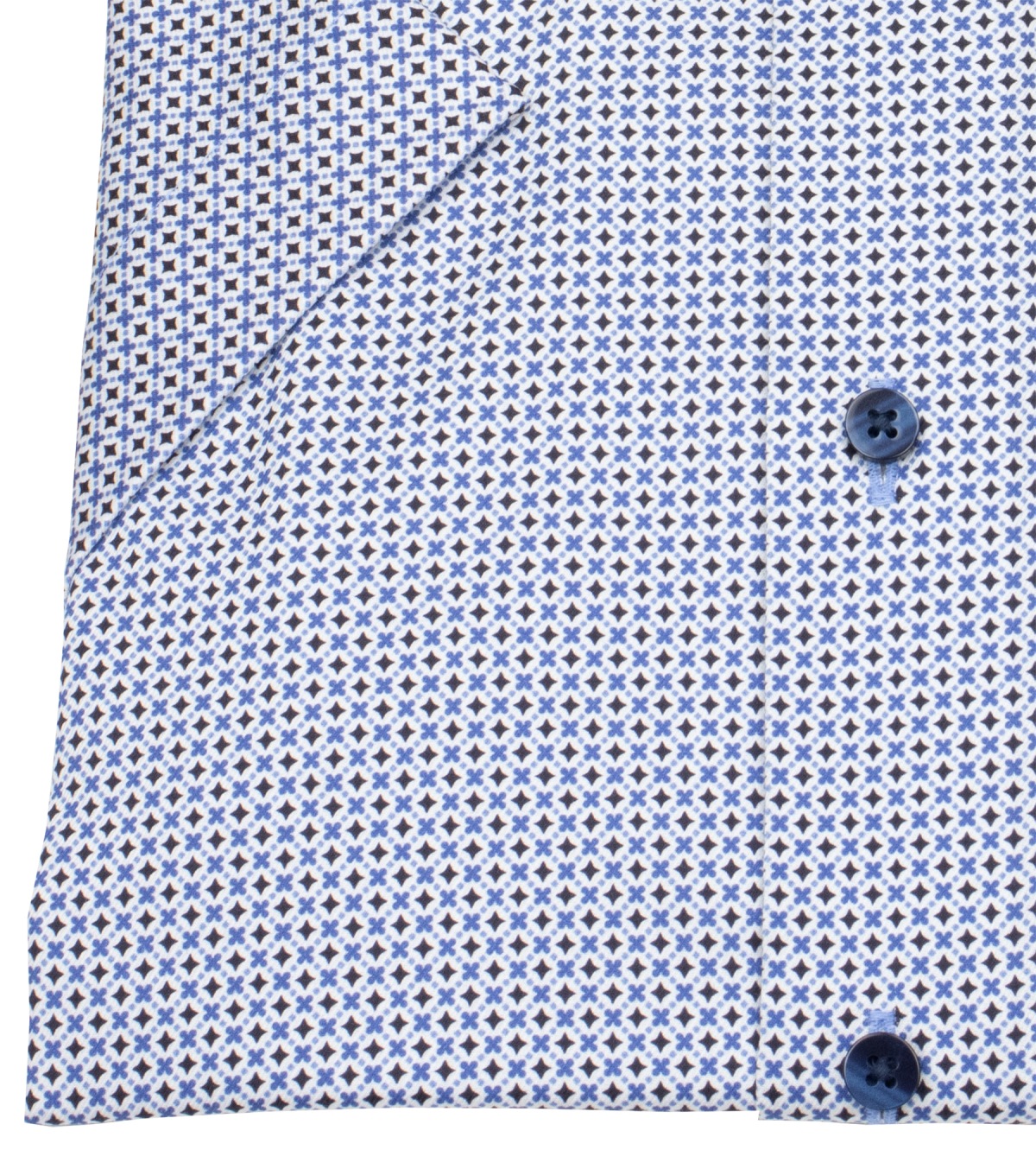 Eterna Kurzarmhemd - Modern Fit - Print - dunkelblau / blau / weiß