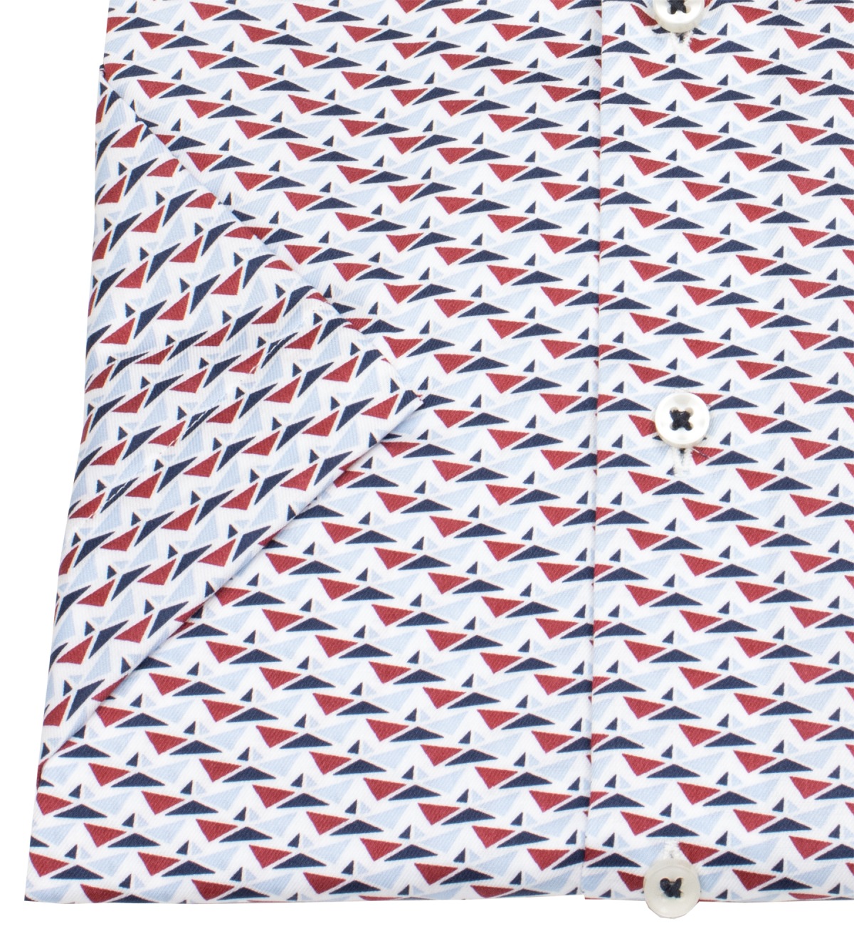 Eterna Kurzarmhemd - Modern Fit - Print - dunkelblau / hellblau / rot