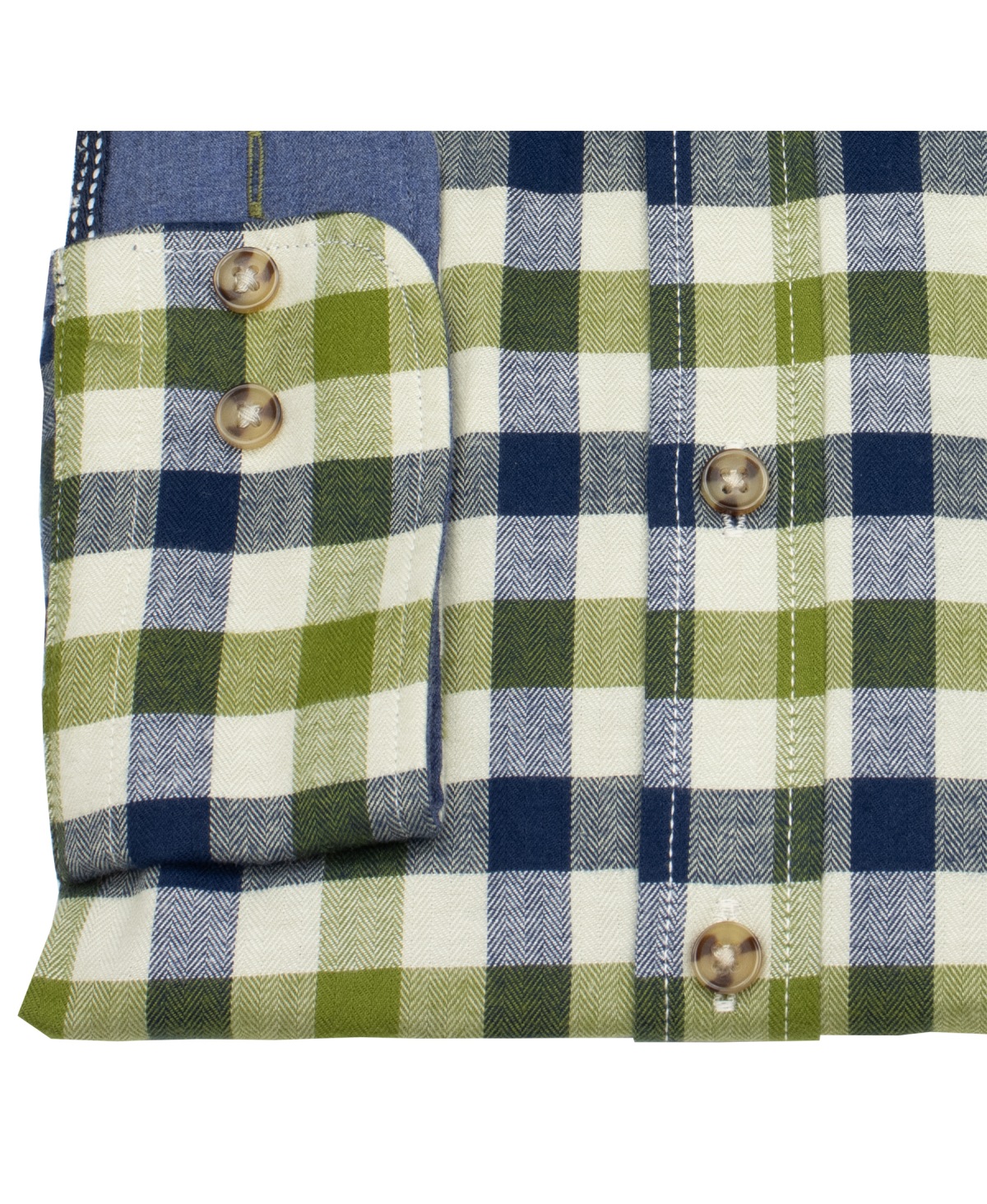 Fynch-Hatton Shirt - Casual Fit - Button-Down - checked - green / blue