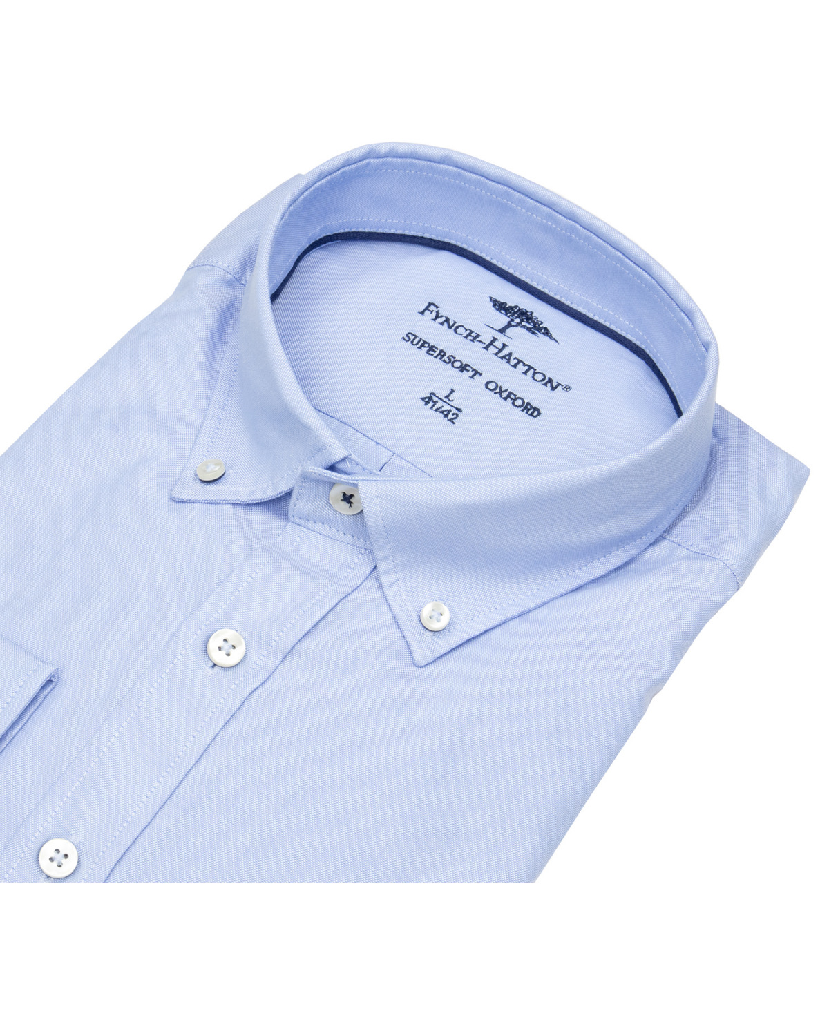 Fynch-Hatton Hemd - Casual Fit - Button Down - Oxford - hellblau