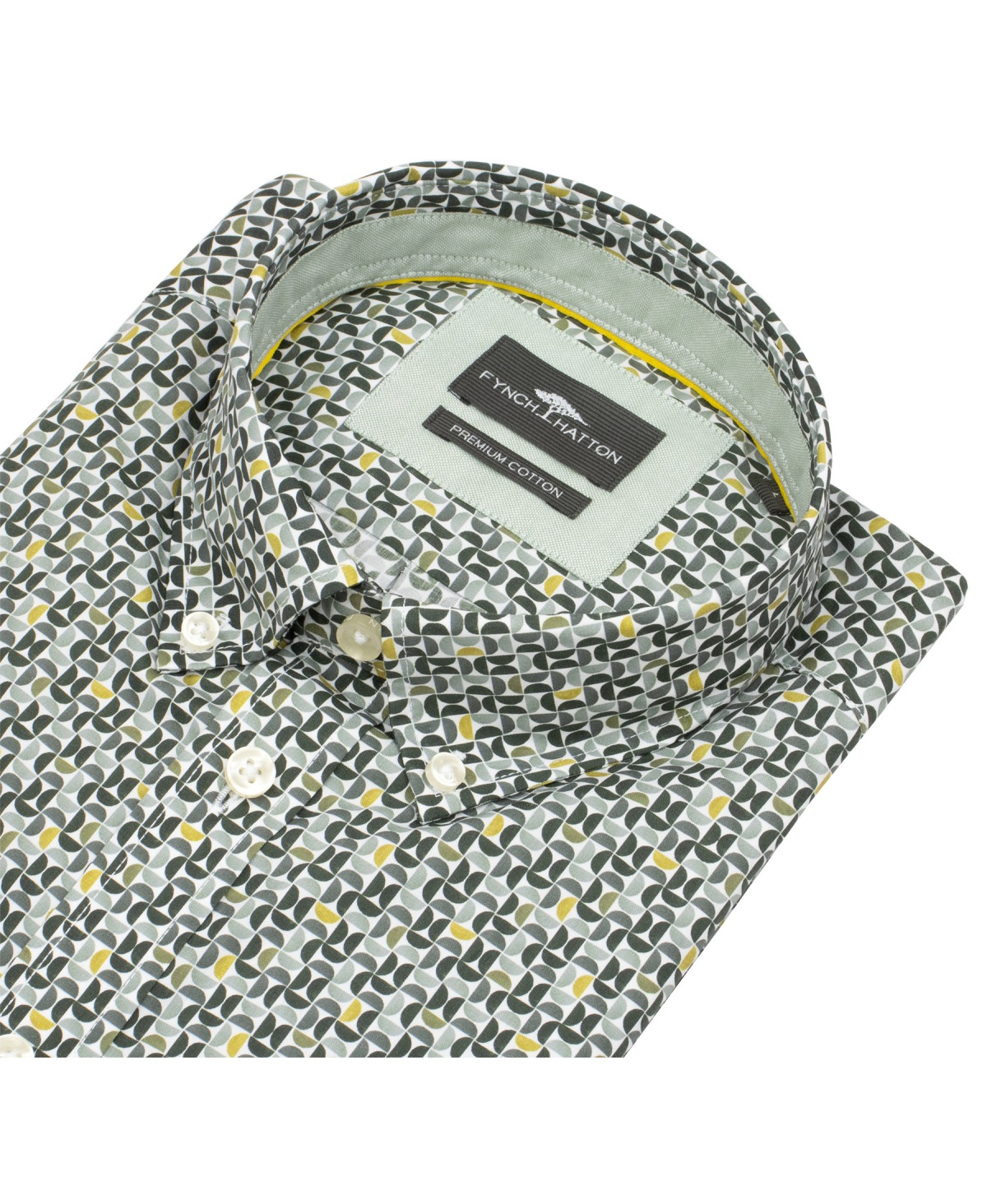 Fynch-Hatton Hemd - Casual Fit - Button Down - Print - mehrfarbig