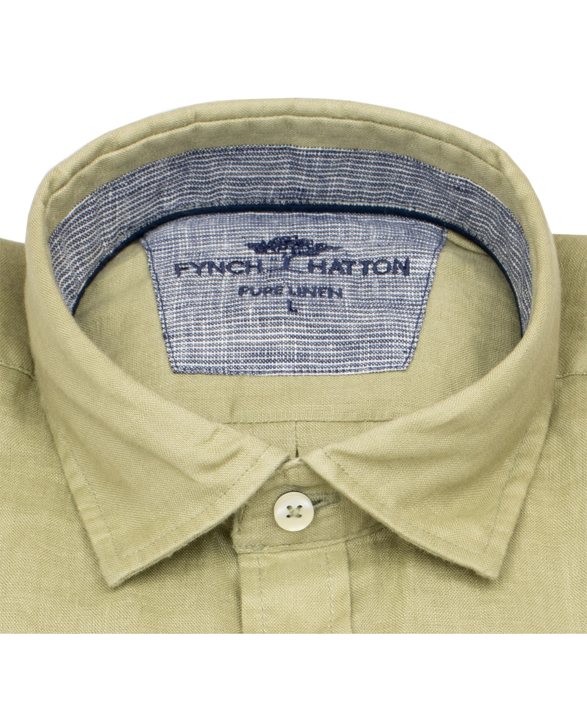 Fynch-Hatton Leinenhemd - Casual Fit - Kentkragen - pistazie / grün