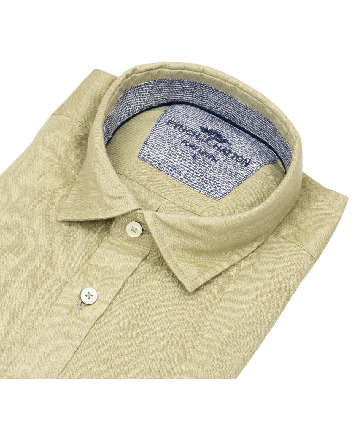 Fynch-Hatton Leinenhemd - Casual Fit - Kentkragen - pistazie / grün