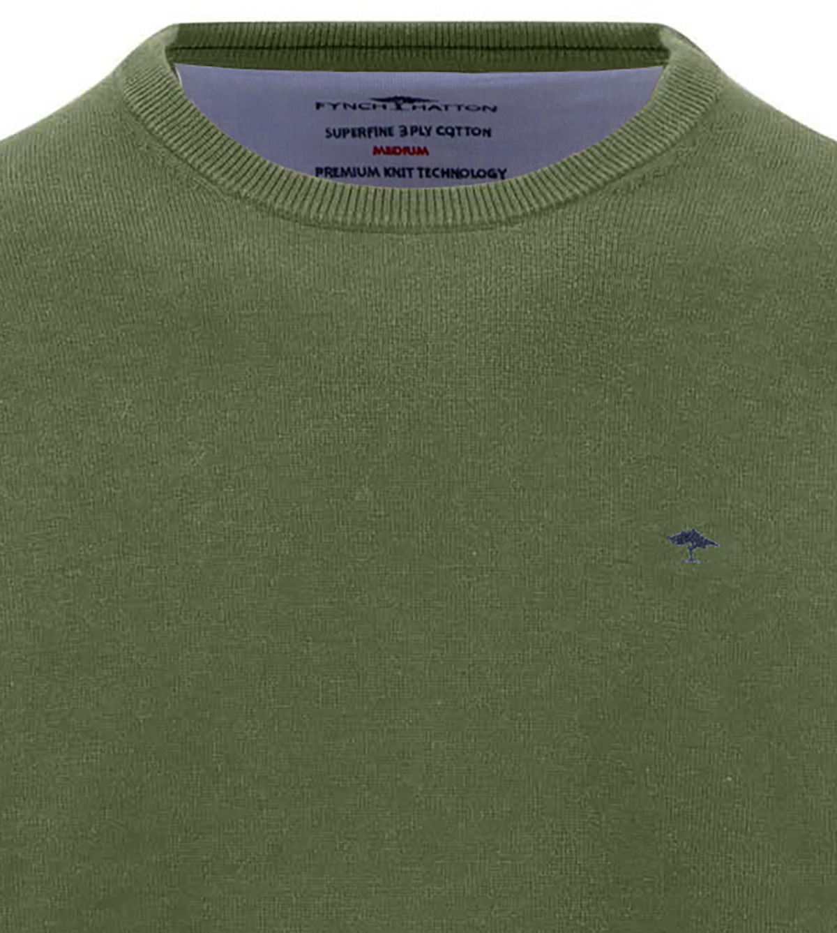 Fynch-Hatton Pullover - Casual Fit - Rundhals-Ausschnitt - grün