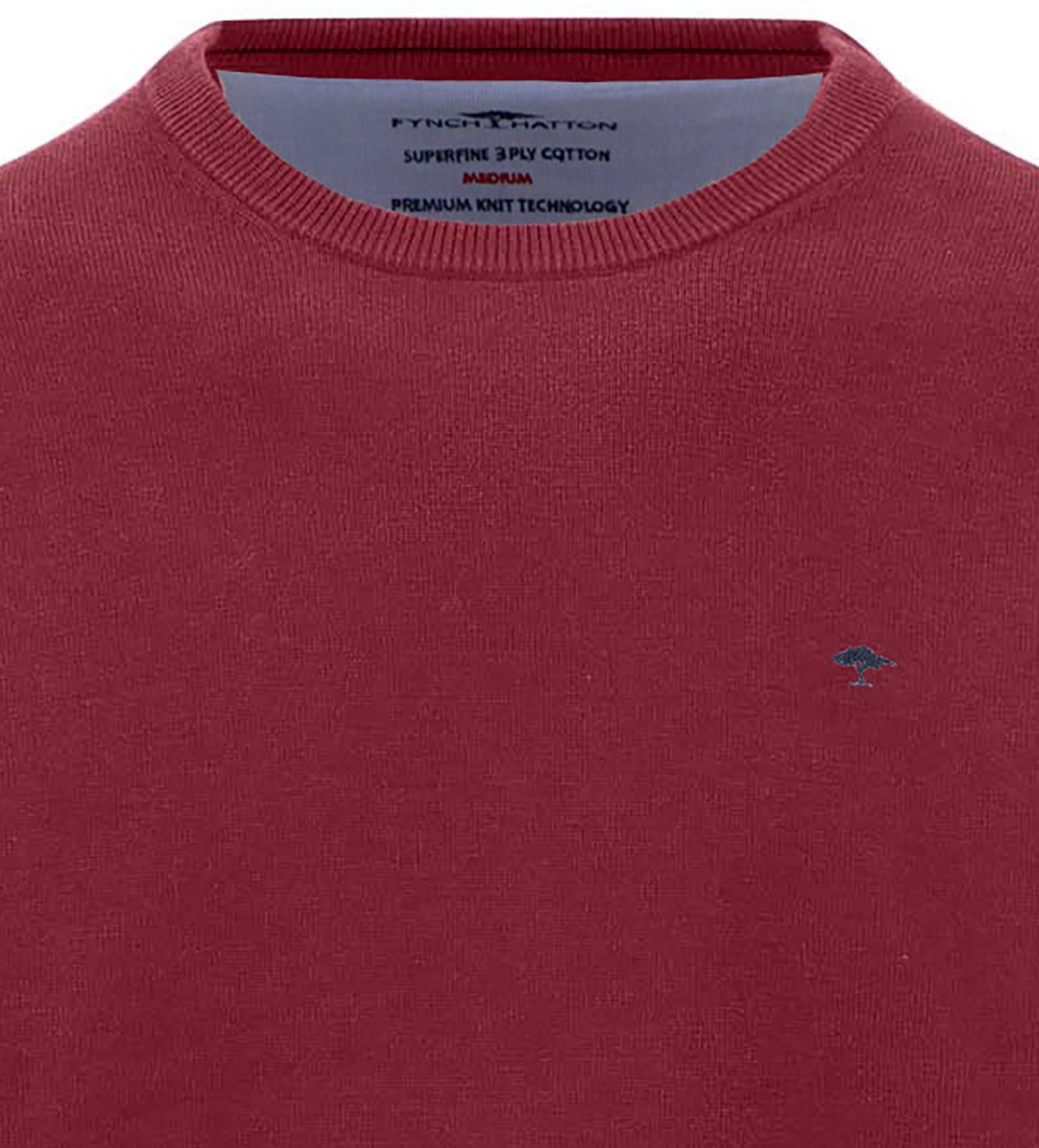 Fynch-Hatton Pullover - Casual Fit - Rundhals-Ausschnitt - rot