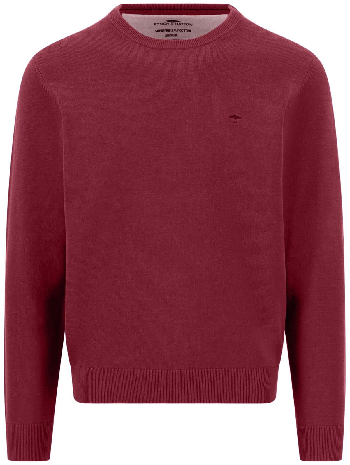 Fynch-Hatton Pullover - Casual Fit - Rundhals-Ausschnitt - rot