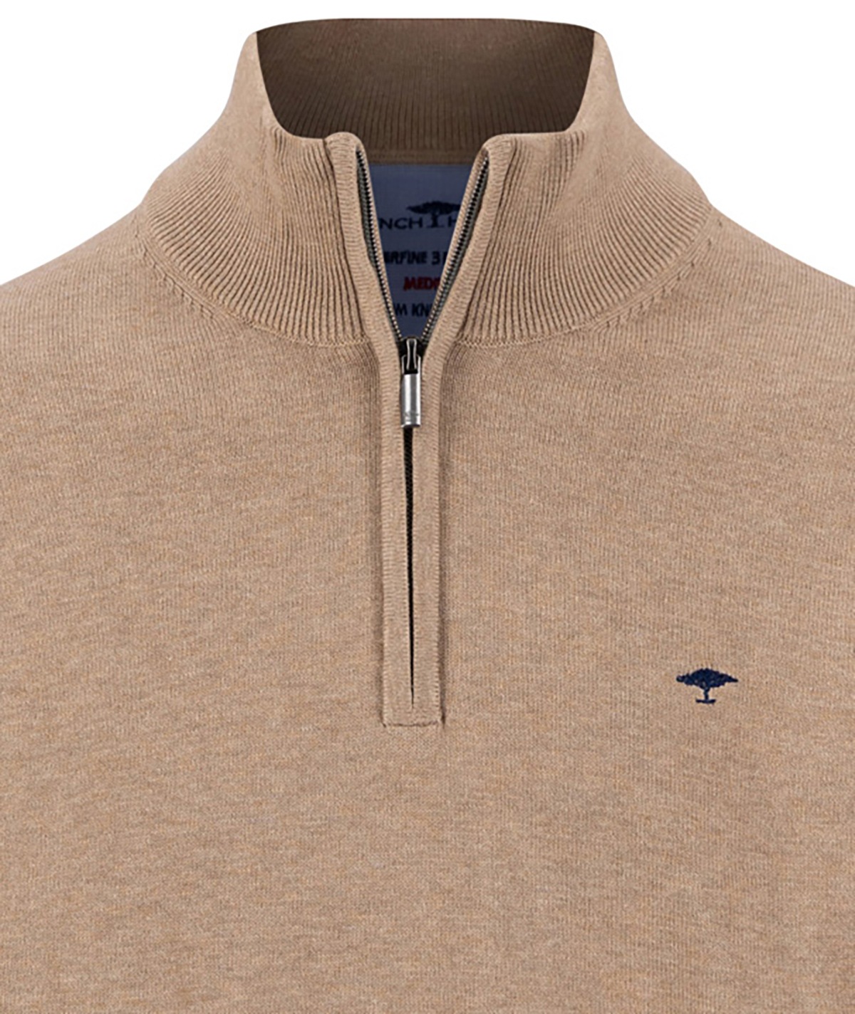 Fynch-Hatton Pullover - Casual Fit - Troyer - beige