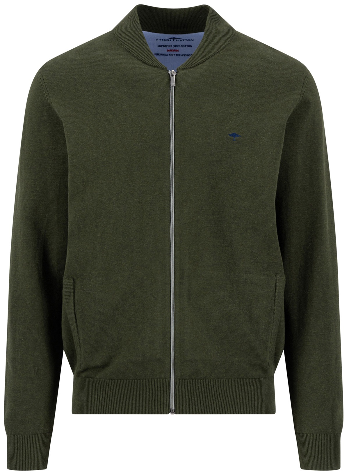 Fynch-Hatton Strickjacke - Casual Fit - dunkelgrün