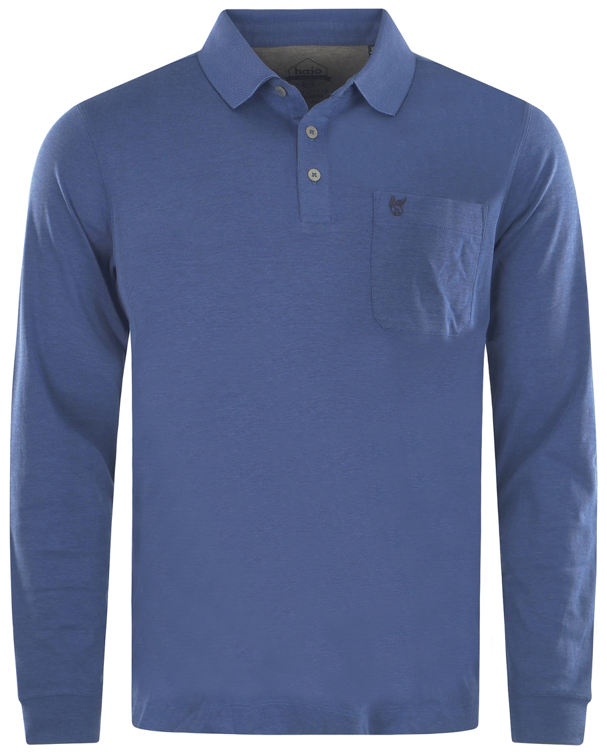 Hajo Poloshirt - Regular Fit - Langarm - Softknit - blau