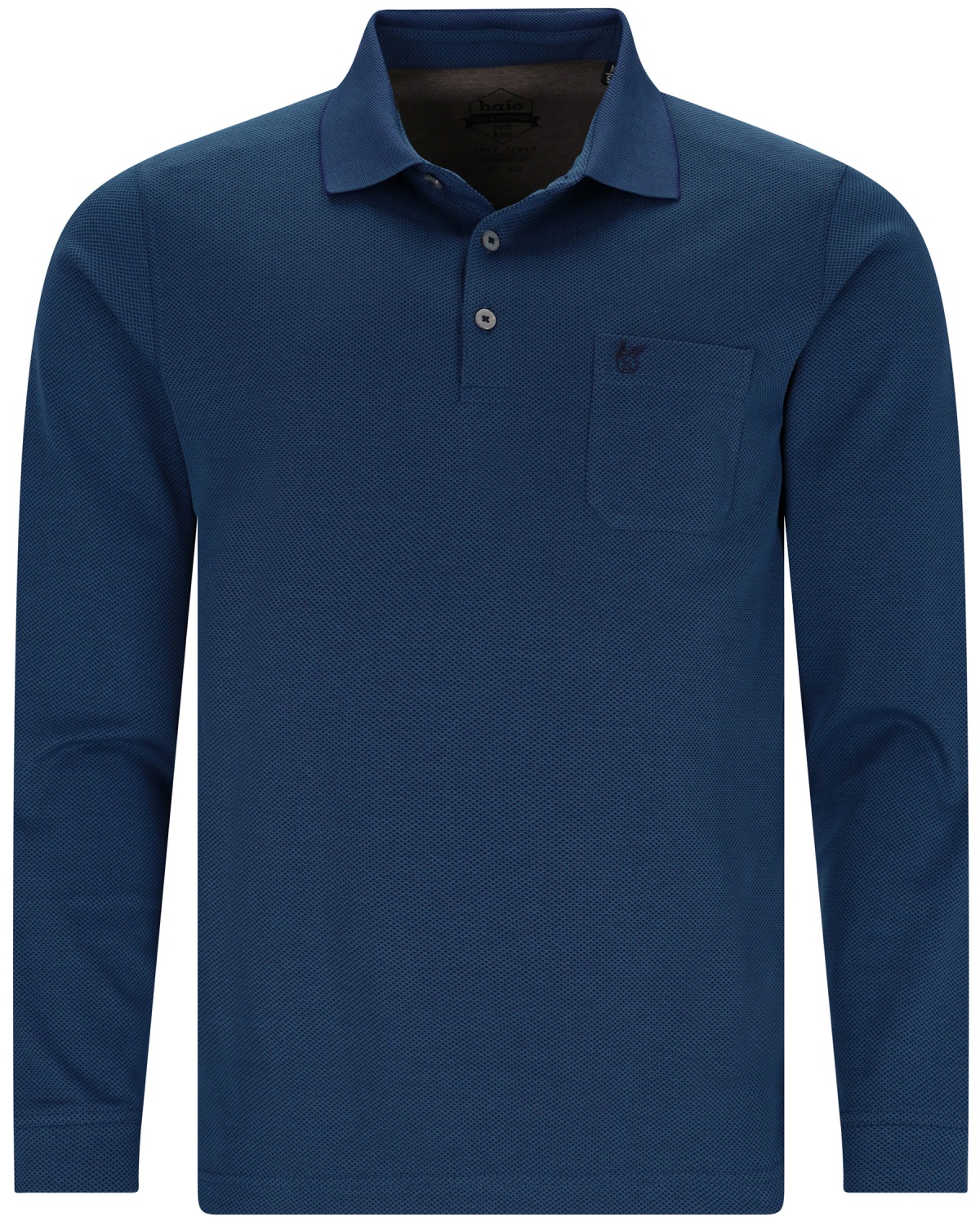 Hajo Poloshirt - Regular Fit - Langarm - Softknit - blau - ohne OVP
