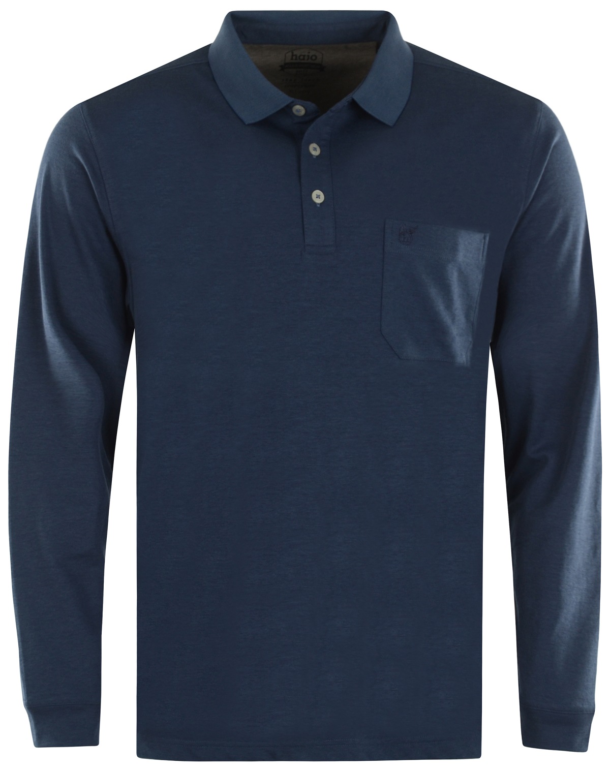 Hajo Poloshirt - Regular Fit - Langarm - Softknit - dunkelblau